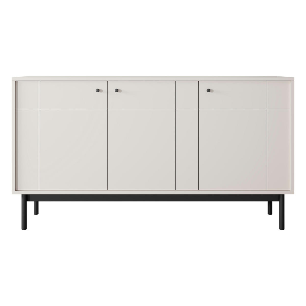 SIDEBOARD DIEPPE KOM2-3D Fräste Fronten, Kaschmir - Kaschmir, Holz/Holzwerkstoff (154/83/39cm) - Komodee