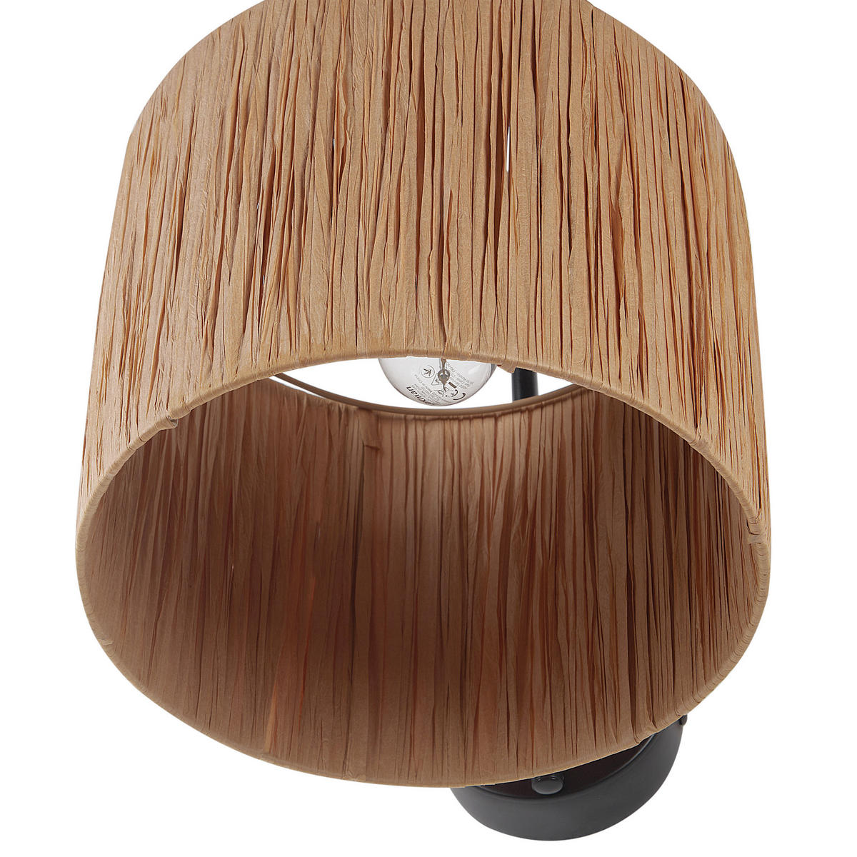 WANDLAMPE 2er Set Naturfarben/Schwarz Shinfa - Schwarz/Naturfarben, Naturmaterialien (30/30/23cm) - Beliani