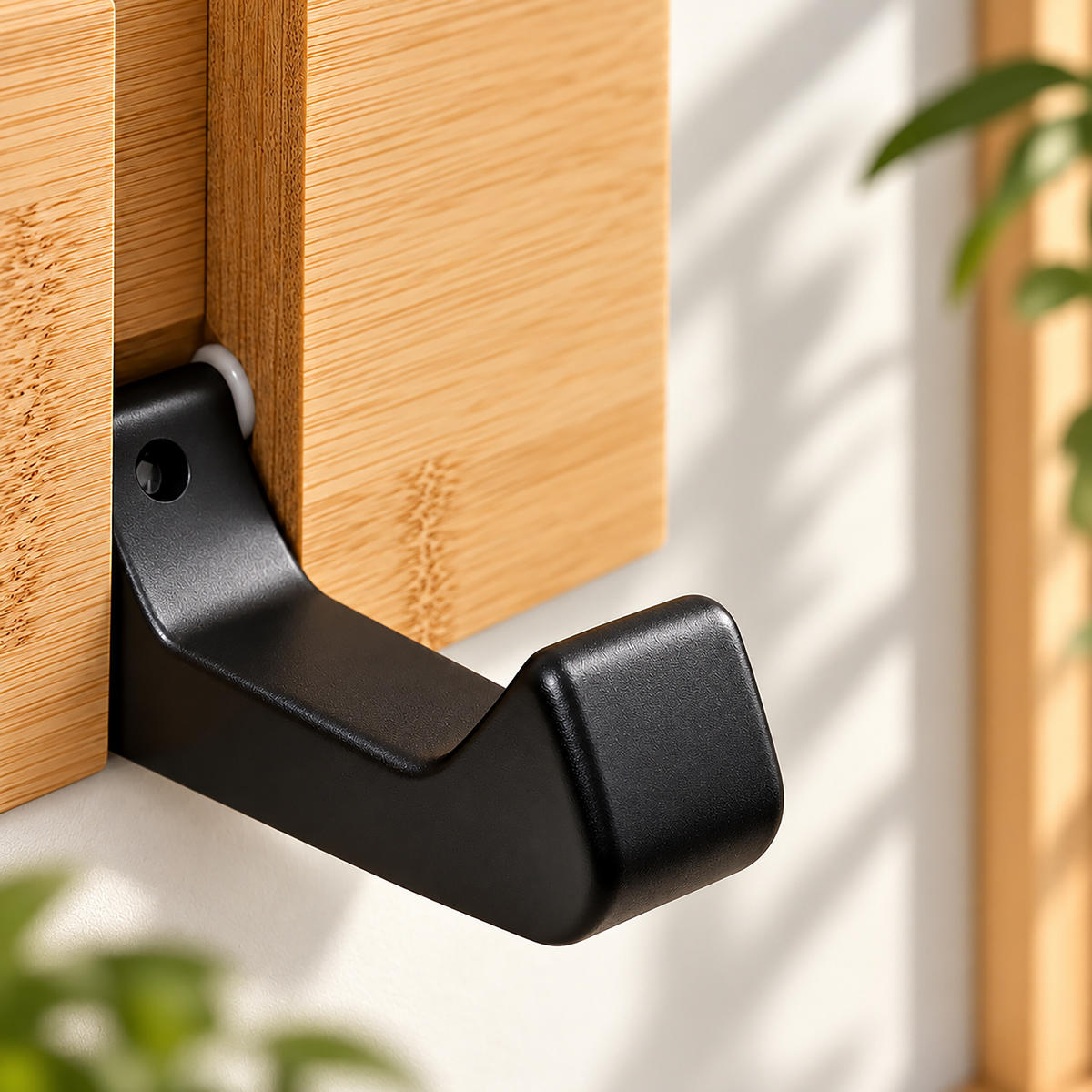 VĚŠÁK Přírodní 2er-Set bambus - světle hnědá, kov/dřevo (60/5.5/1.5cm) - Relaxdays
