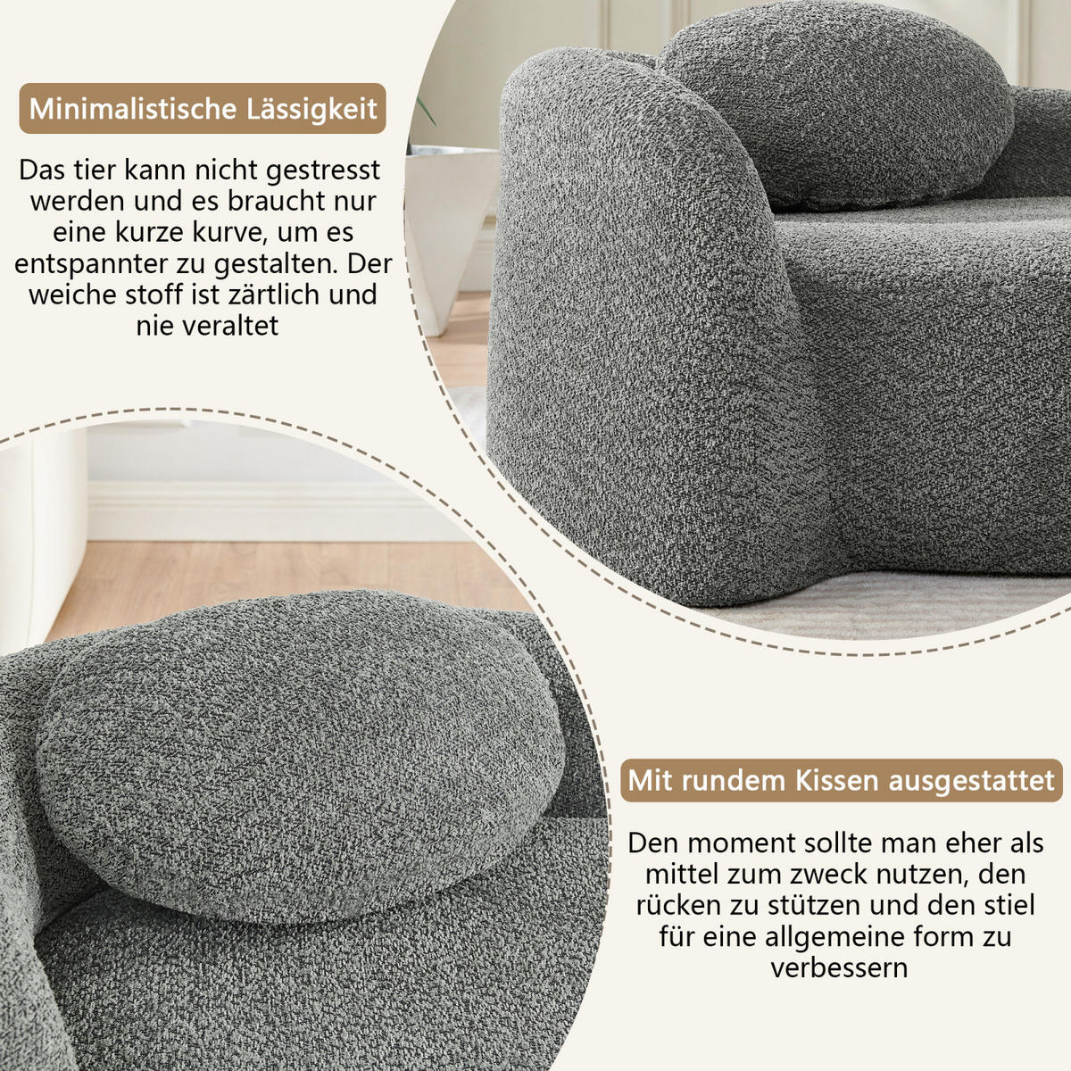 WOHNZIMMERSOFA mit Schlaffunktion und Kissen für Wohnzimmer & Schlafzimmer, Grau - Grau, Textil (67/24/38cm)