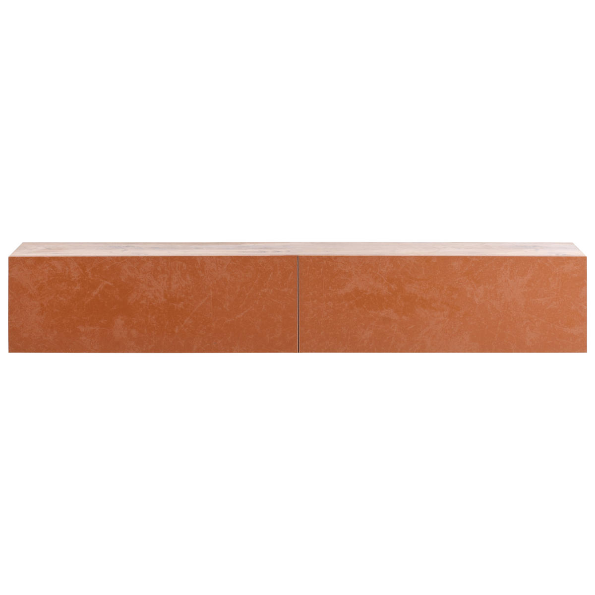 WANDMONTIERTER-TV-SCHRANK Rot/Braun Gladstone - Rot/Braun, Holzwerkstoff (180/30/32cm) - Beliani