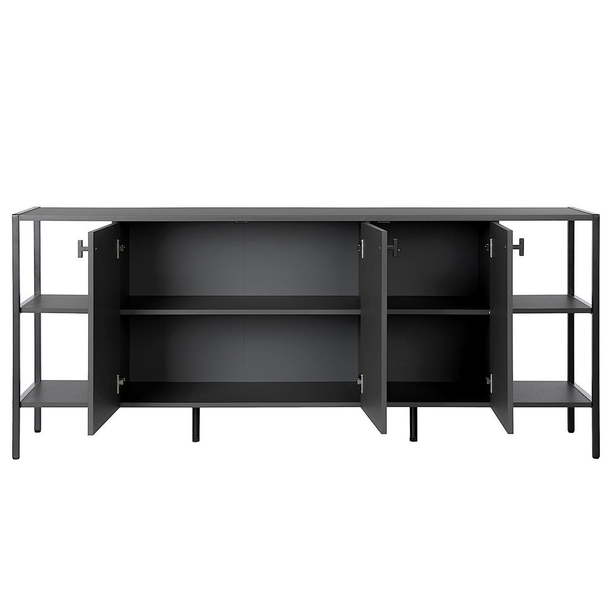 SIDEBOARD - Dunkelgrau, Holzwerkstoff (180/75/40cm) - home24