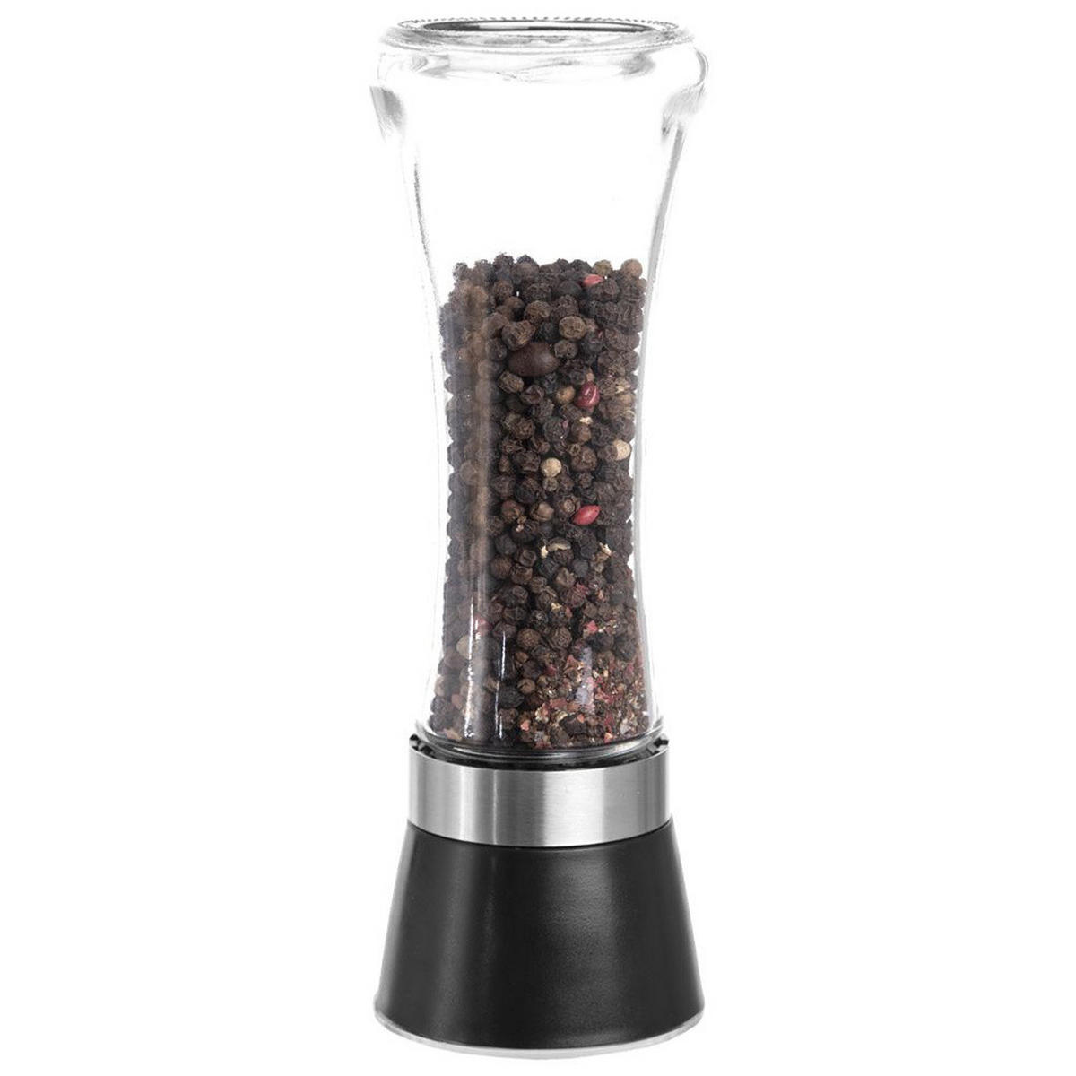 GEWÜRZMÜHLE-SET Schwarz Transparent - Schwarz, Glas (6.5/18.5/6.5cm) - Orion 