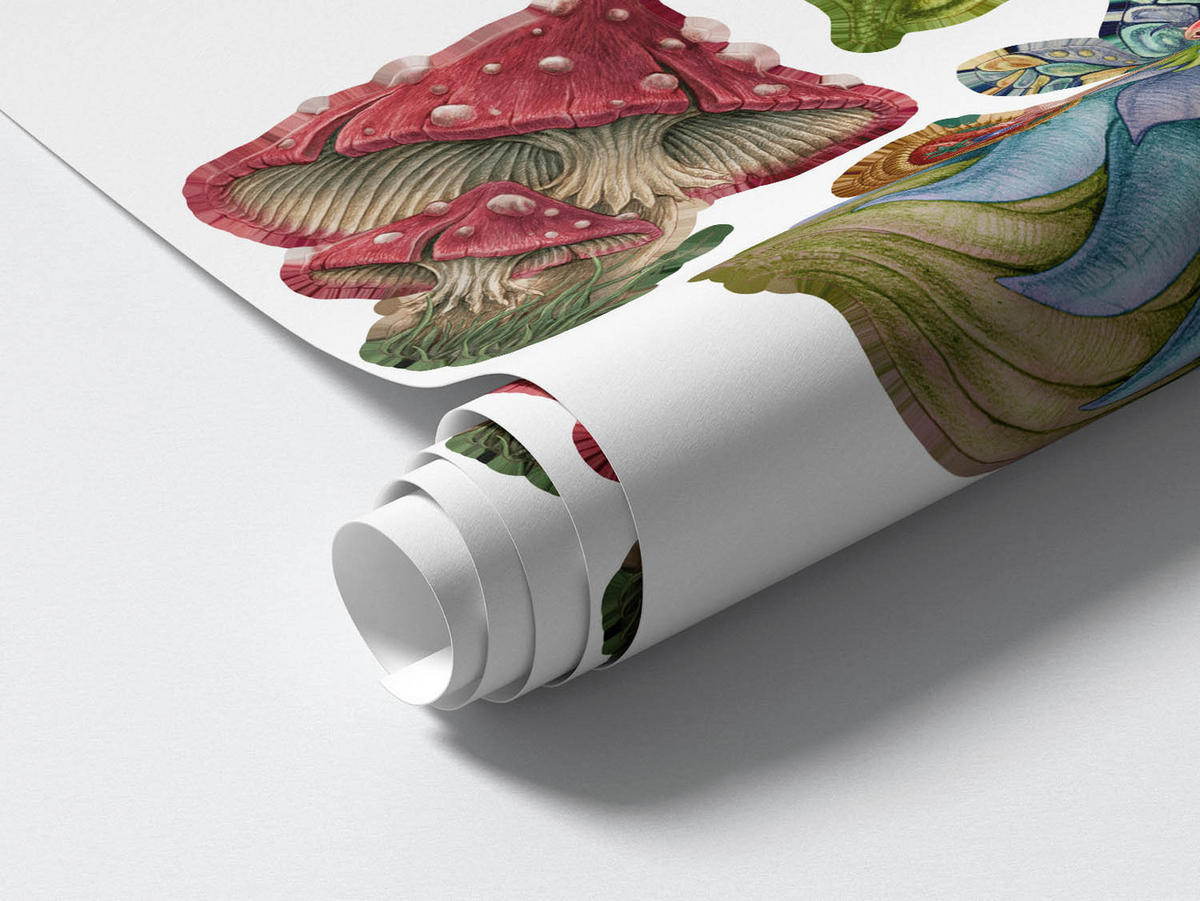 WANDAUFKLEBER 80x106cm - Feenwaldwesen - Multicolor, Kunststoff (80/106/0.1cm) - Wallfluent