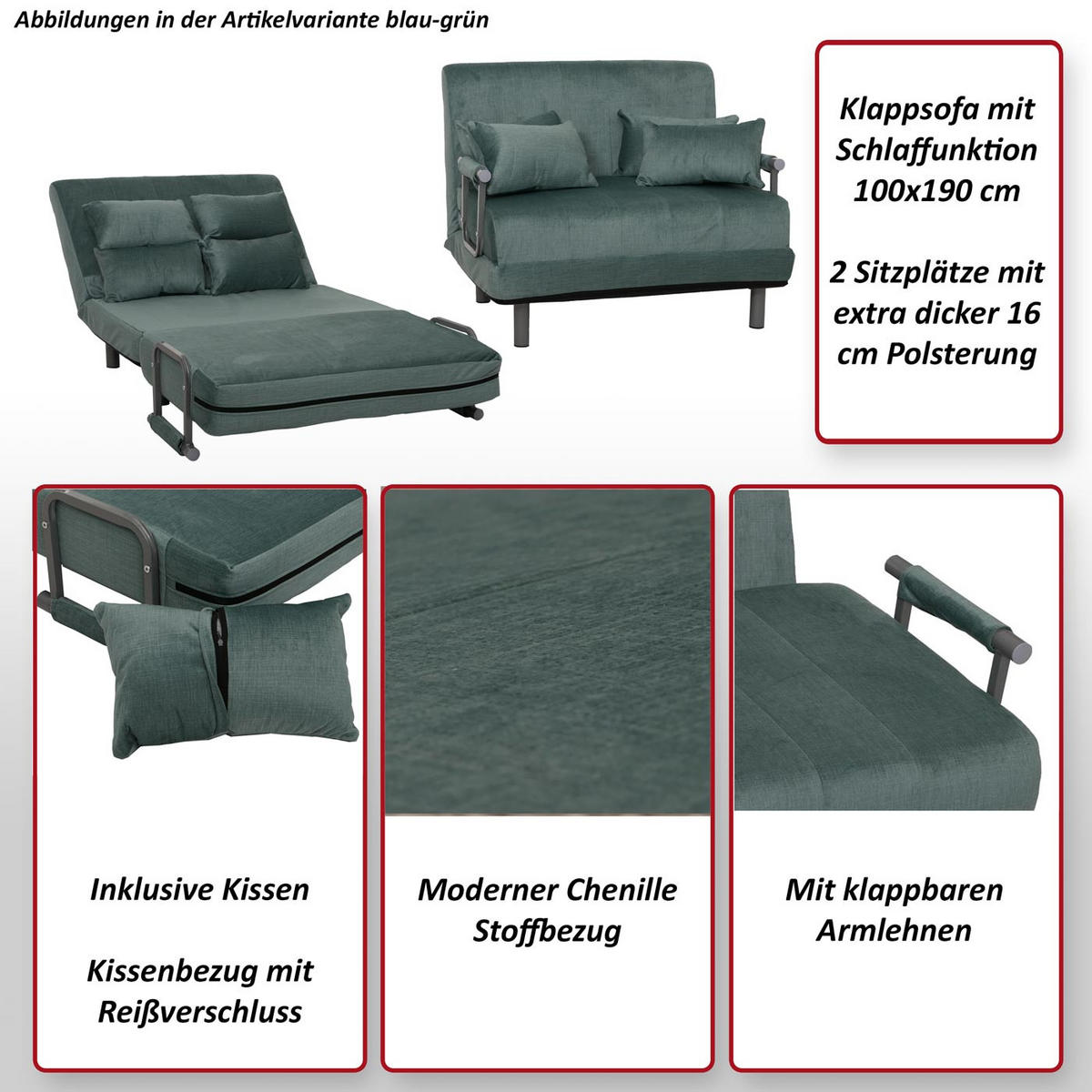 SCHLAFSESSEL Anthrazit - Anthrazit, Textil (105/80/190cm) - MCW