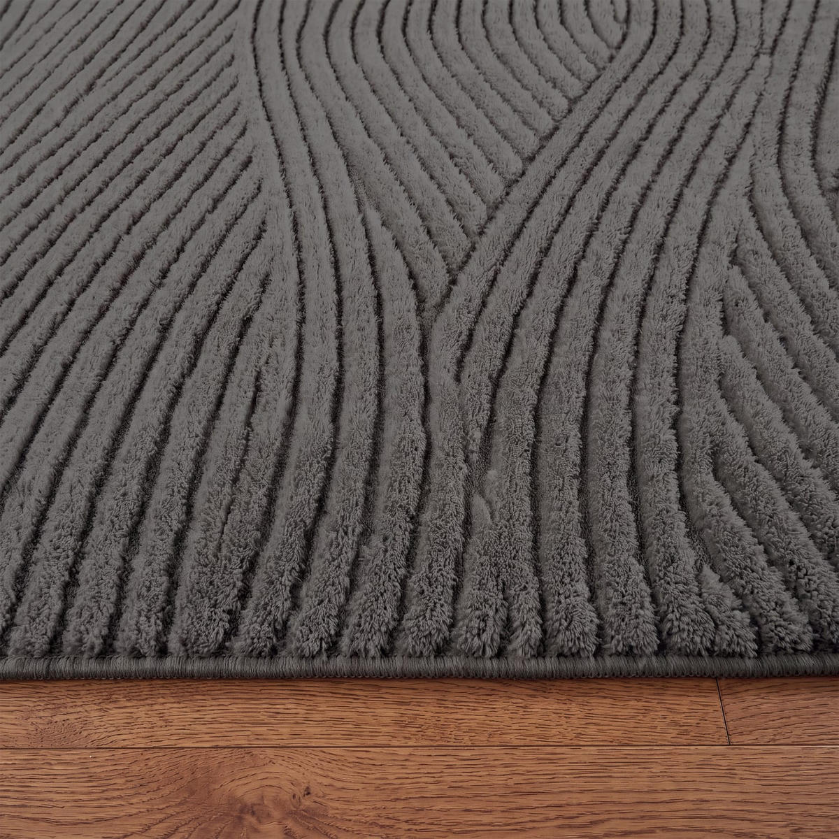 HOCHFLORTEPPICH 120/120 cm Tokio 478 - Anthrazit, Kunststoff (120/120cm) - Paco Home