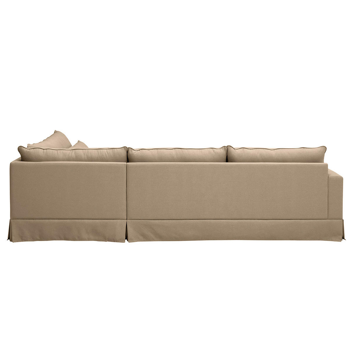 ECKSOFA mit Husse - Ottomane, Webstoff - Hellbraun/Schwarz, Kunststoff/Textil (299/222cm) - home24