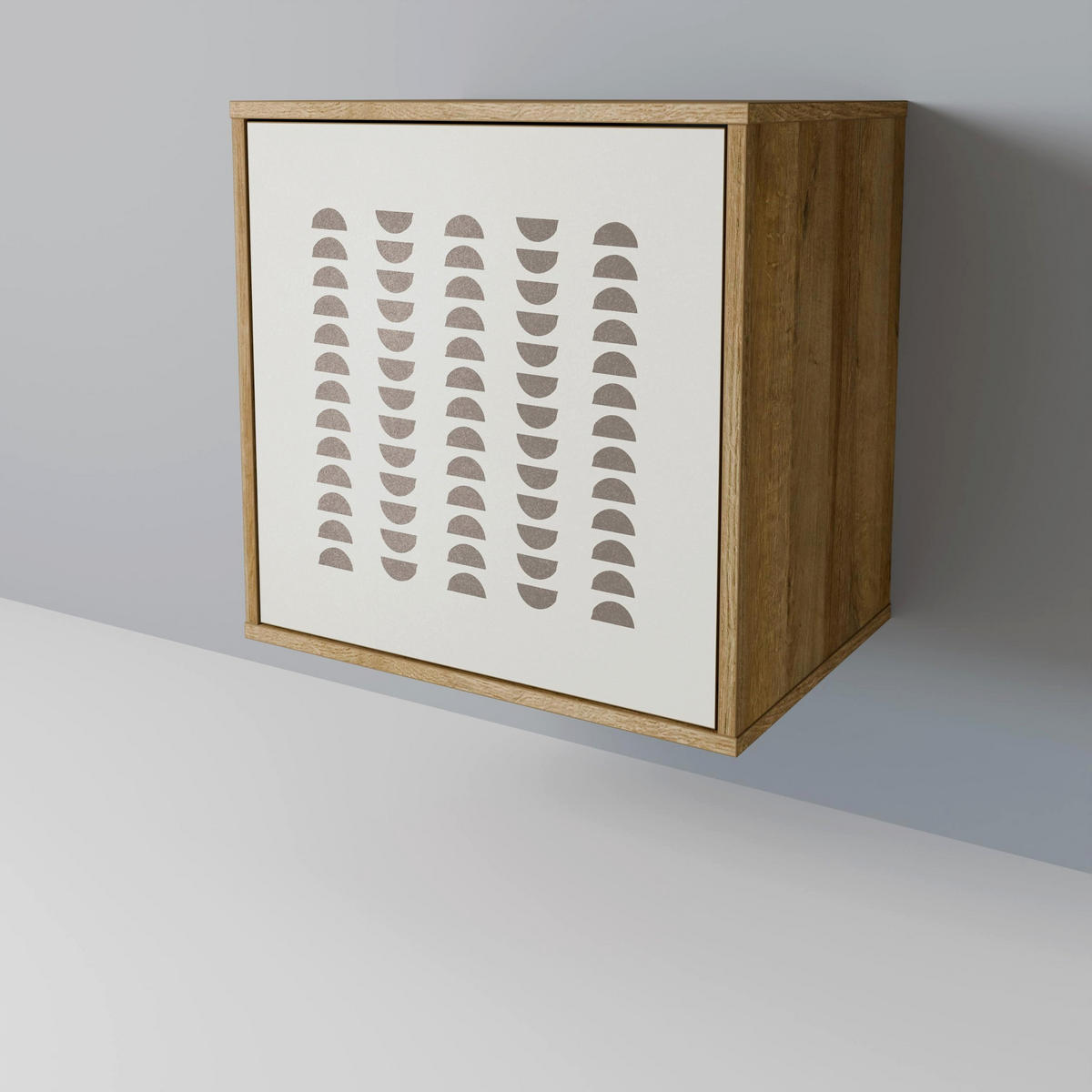 SIDEBOARD HARMONY ESSENCE, Eichefarben, 57,5x42x70,5 cm, Schwarze Metall-Sternfüße - Eichefarben/Multicolor, Holzwerkstoff/Metall (57.5/70.5/42cm) - SpaceRebels