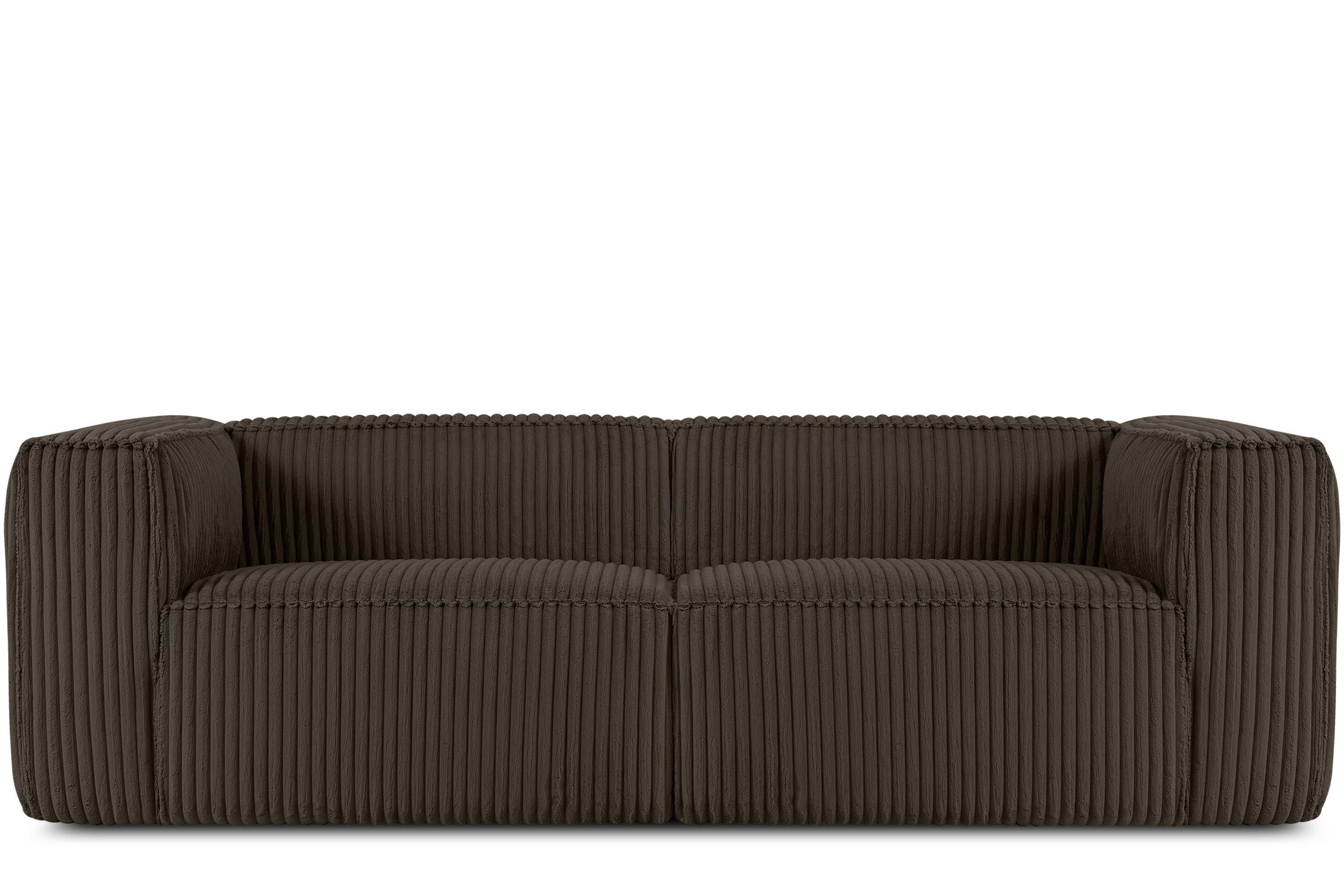 3-SITZER-SOFA FEROX Modern, Cord-Stoff, braun - Braun, Textil (246/73/96cm) - KONSIMO®