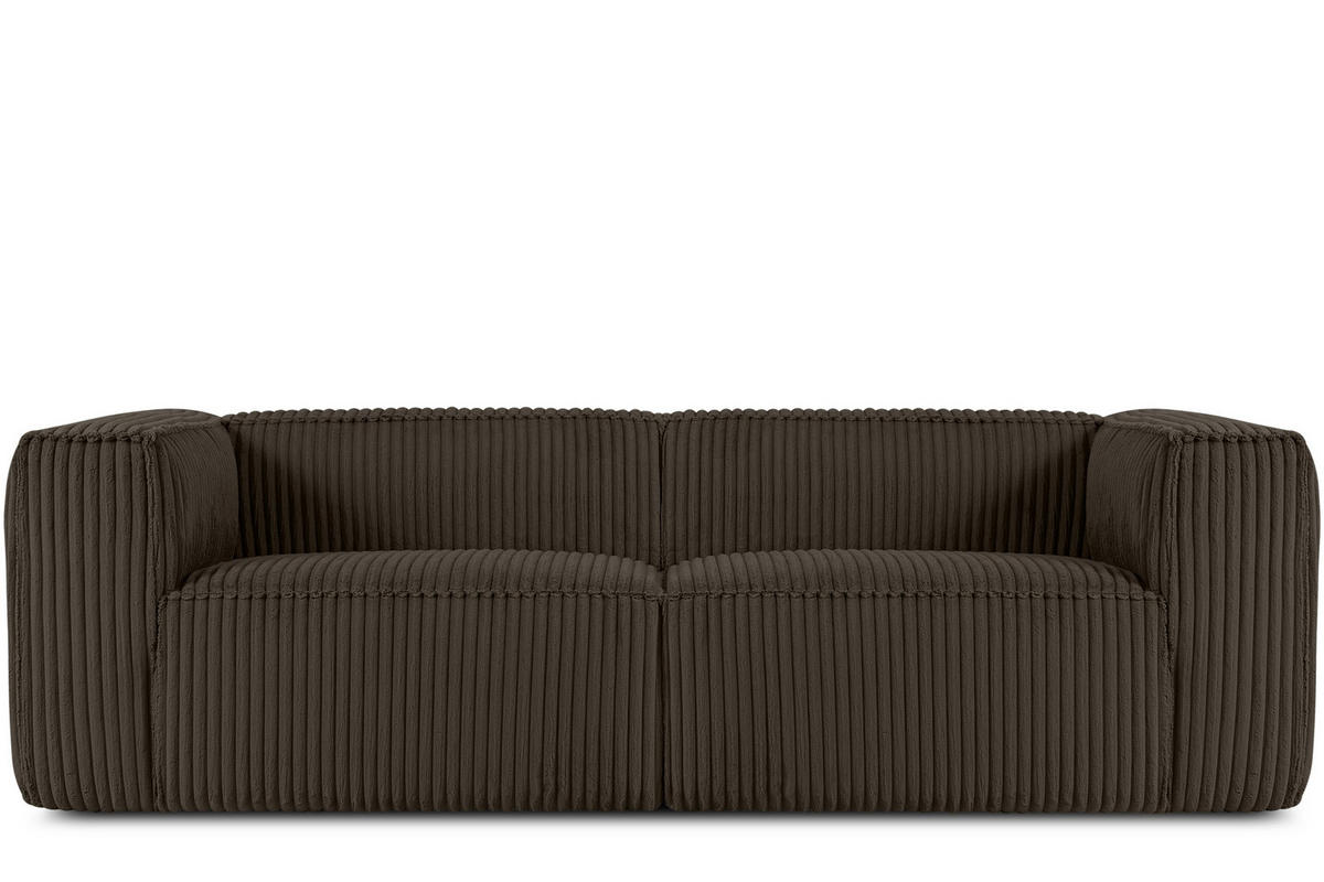 3-SITZER-SOFA FEROX Modern, Cord-Stoff, braun - Braun, Textil (246/73/96cm) - KONSIMO®