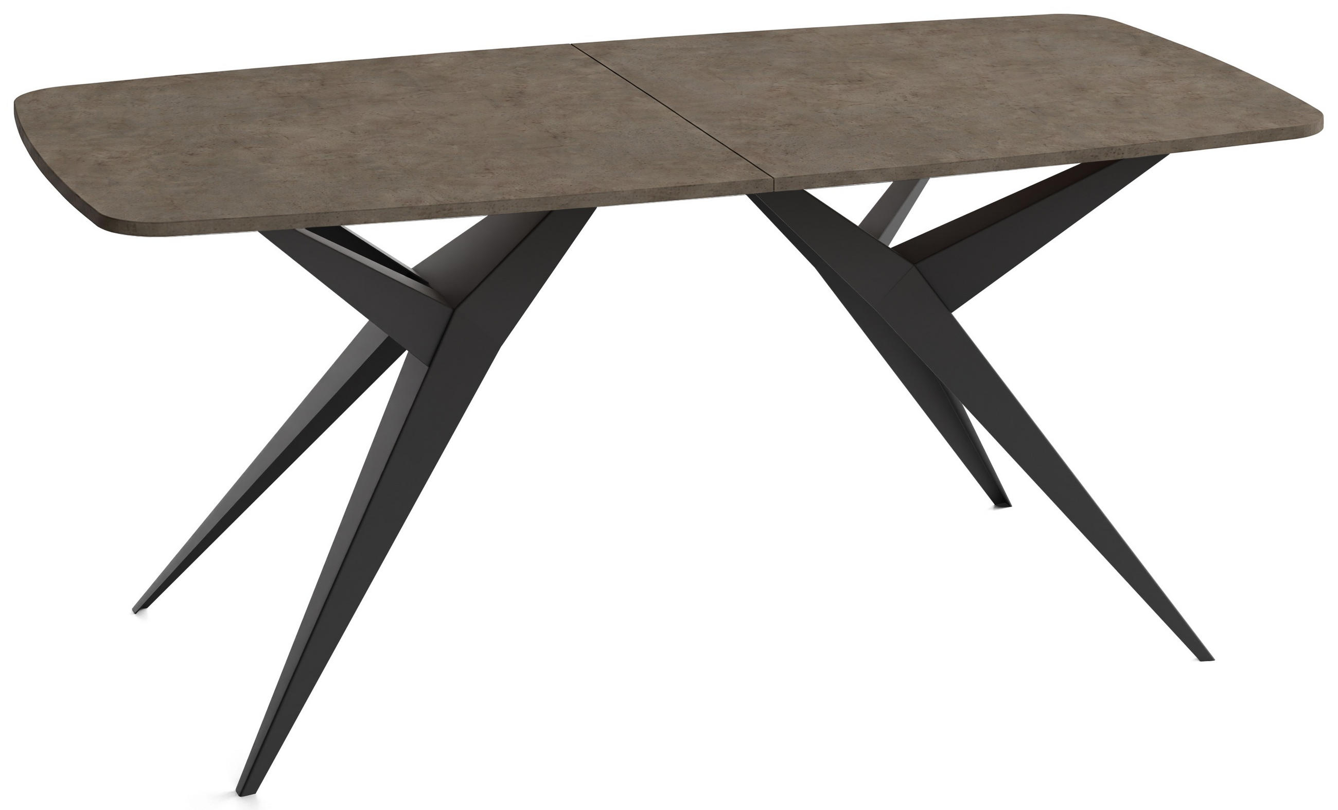 ESSTISCH Trax – Ausziehbar, Rechteckig mit Schwarzen Metallbeinen – Dunkelgrauer Chicago Beton 200-276/90/76 cm - Dunkelgrau/Schwarz, Holzwerkstoff/Metall (90/276/76cm) - WFL GROUP