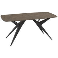 ESSTISCH Trax – Ausziehbar, Rechteckig mit Schwarzen Metallbeinen – Dunkelgrauer Chicago Beton 180-256/90/76 cm - Dunkelgrau/Schwarz, Holzwerkstoff/Metall (90/256/76cm) - WFL GROUP