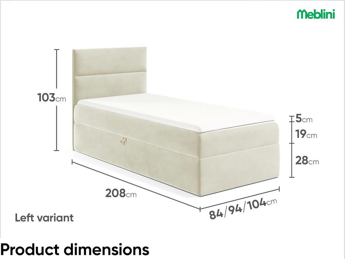 KINDERBETT MINO 1 - Creme, Holzwerkstoff (94/208cm) - Meblini