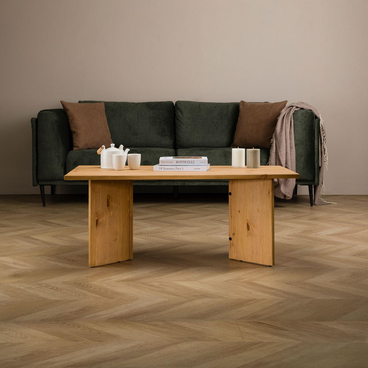 COUCHTISCH MESA gebeizt/gewachst - Kieferfarben, Holz (60/110/45cm) - IDIMEX