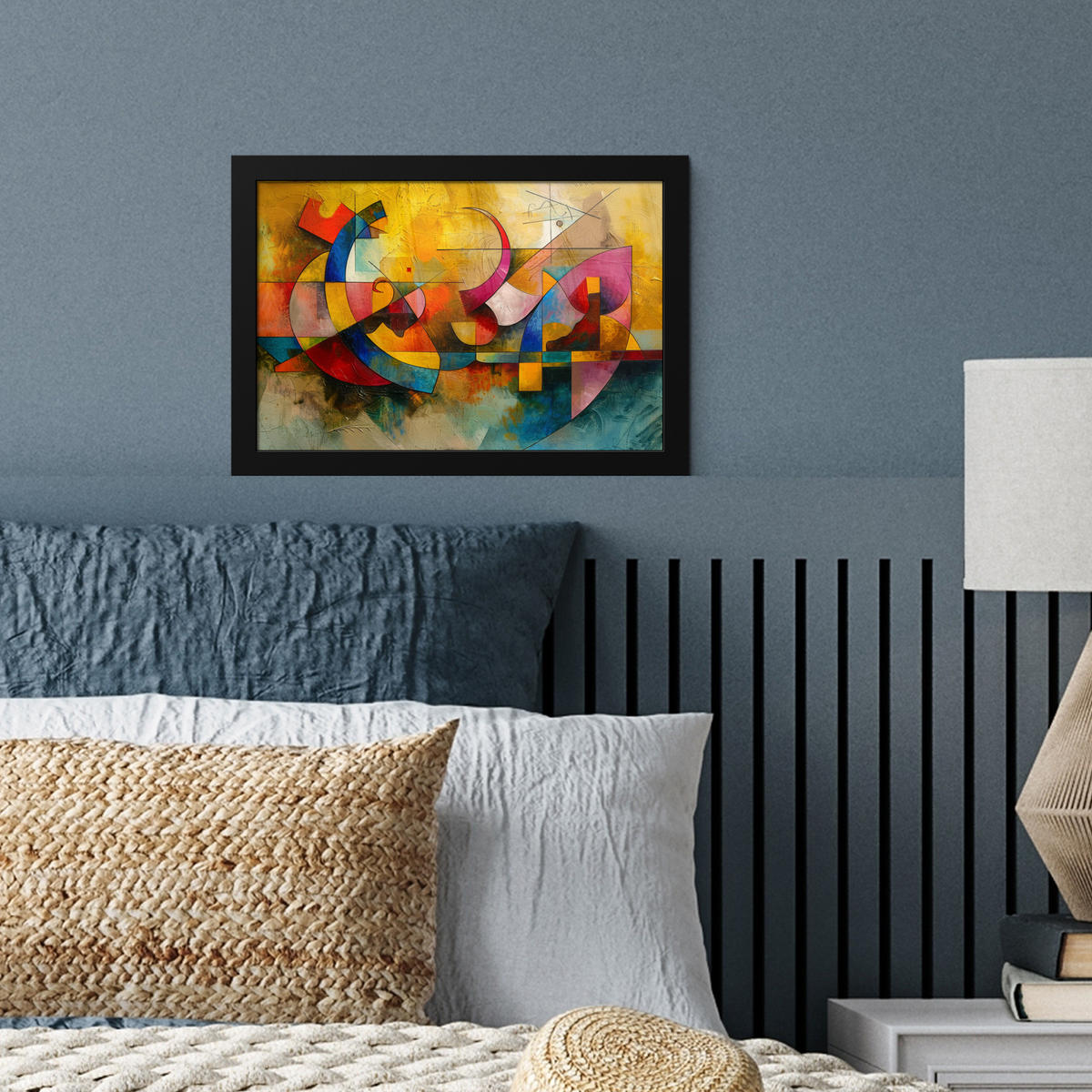 POSTER MIT RAHMEN Kunst - Abstrakt - Modern 30x20 cm - Gelb, Papier (30/20cm) - MuchoWow