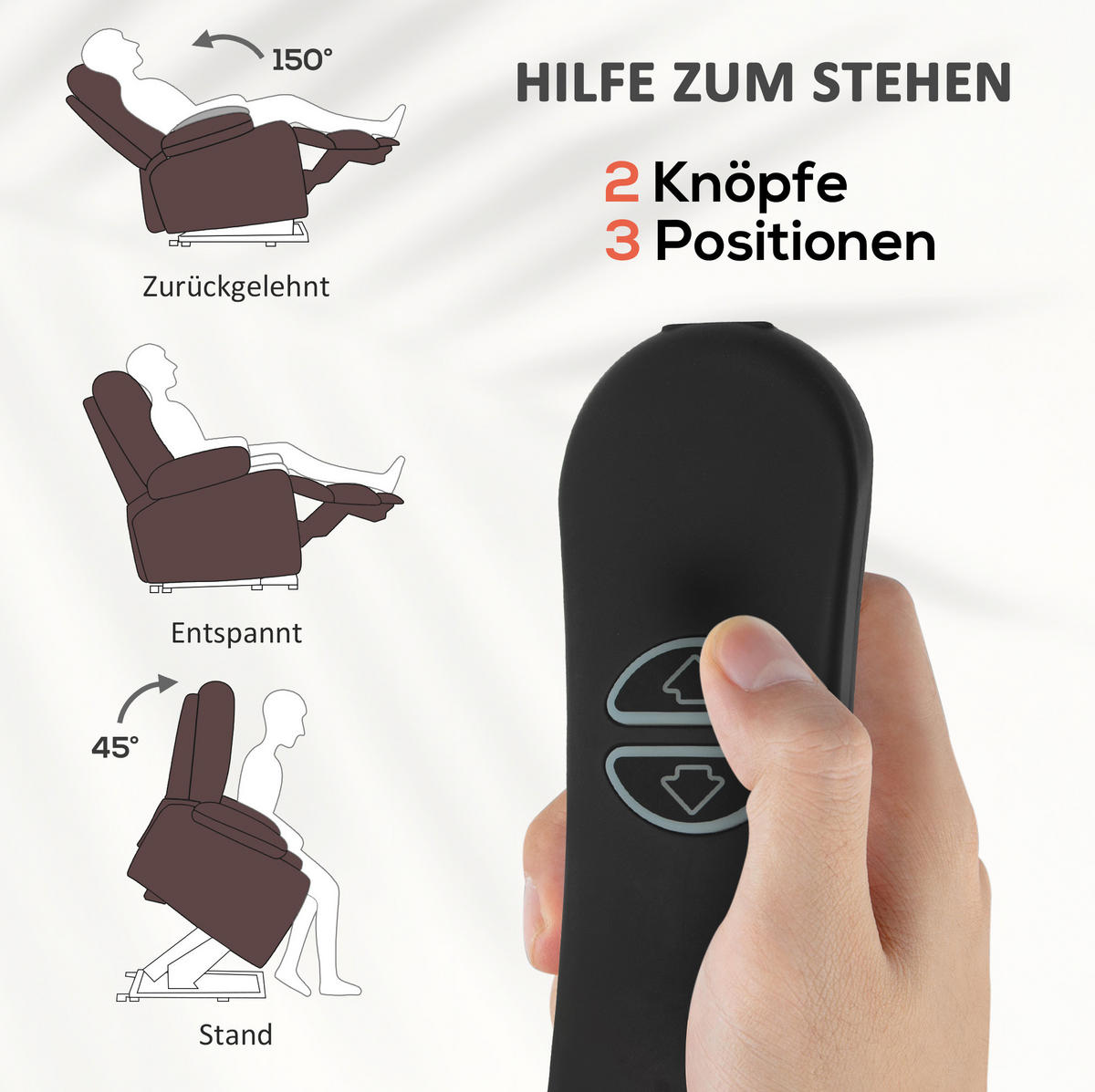 FERNSEHSESSEL in Braun 88x95x106 cm mit elektrischer Aufstehhilfe, Massage- und Heizfunktion - Braun, Metall (95/106/88cm) - IVMEU