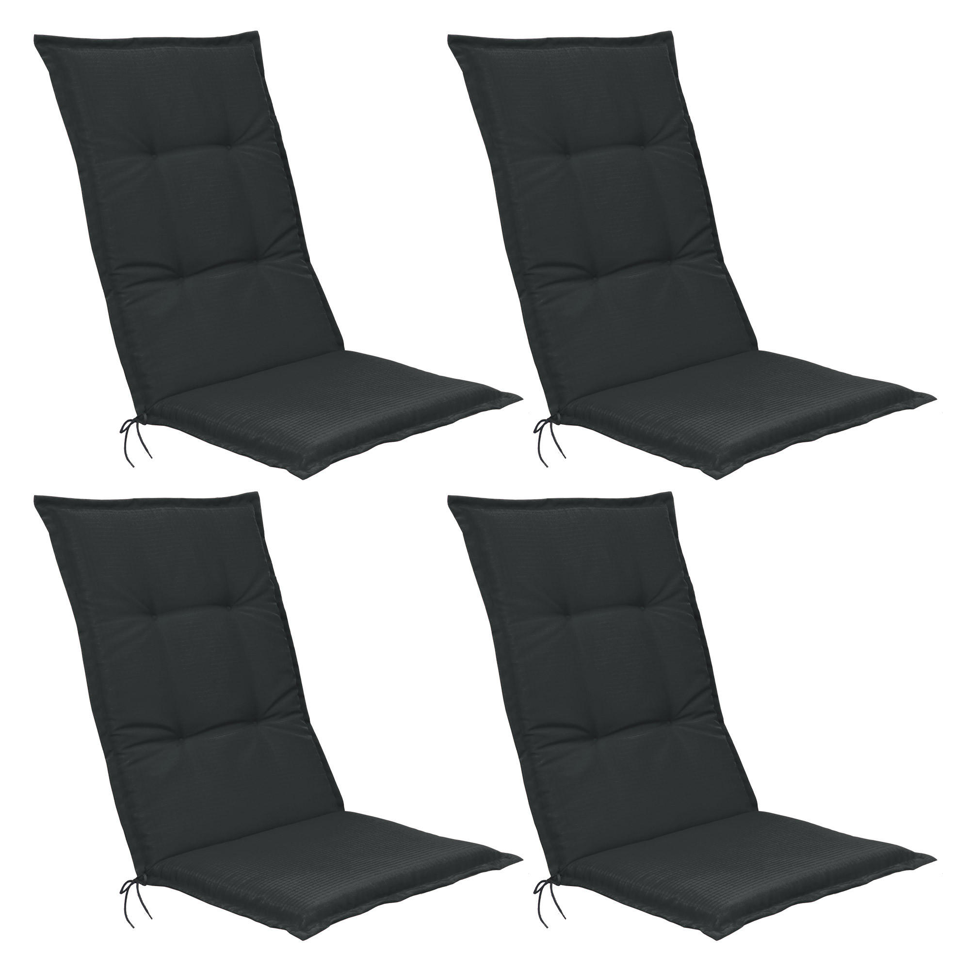 HOCHLEHNERAUFLAGE Base HL 120/50/6cm Graphitgrau 4tlg - Graphitfarben, Textil (50/6/120cm) - Beautissu 