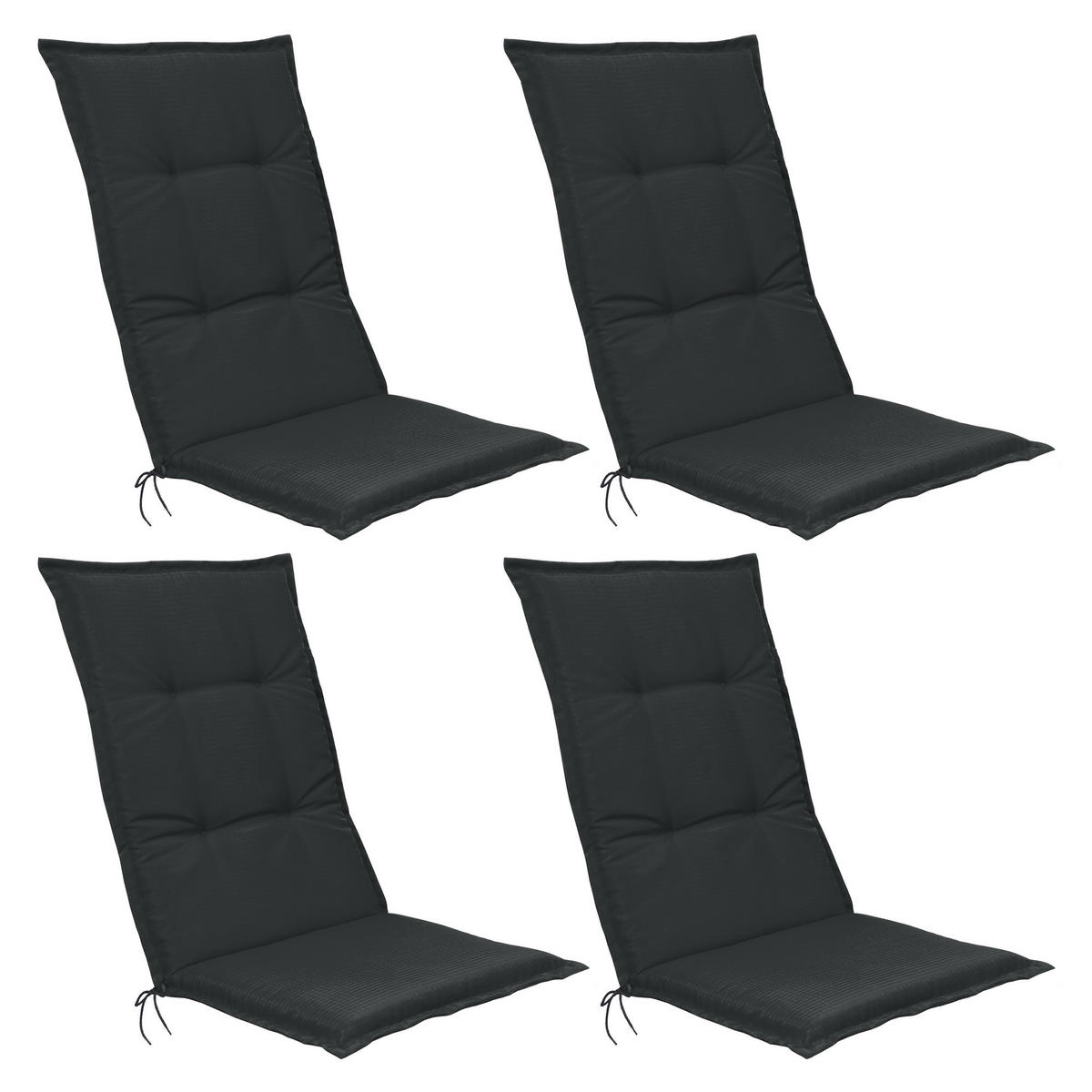 HOCHLEHNERAUFLAGE Base HL 120/50/6cm Graphitgrau 4tlg - Graphitfarben, Textil (50/6/120cm) - Beautissu 