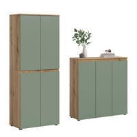 UNIVERSALSCHRANK Canto 2 tlg. (B/H/T: ca. 190/175/37 cm) in Evoke Oak Nachbildung/Smoke Green - Eichefarben, Holzwerkstoff (190/175/37cm)