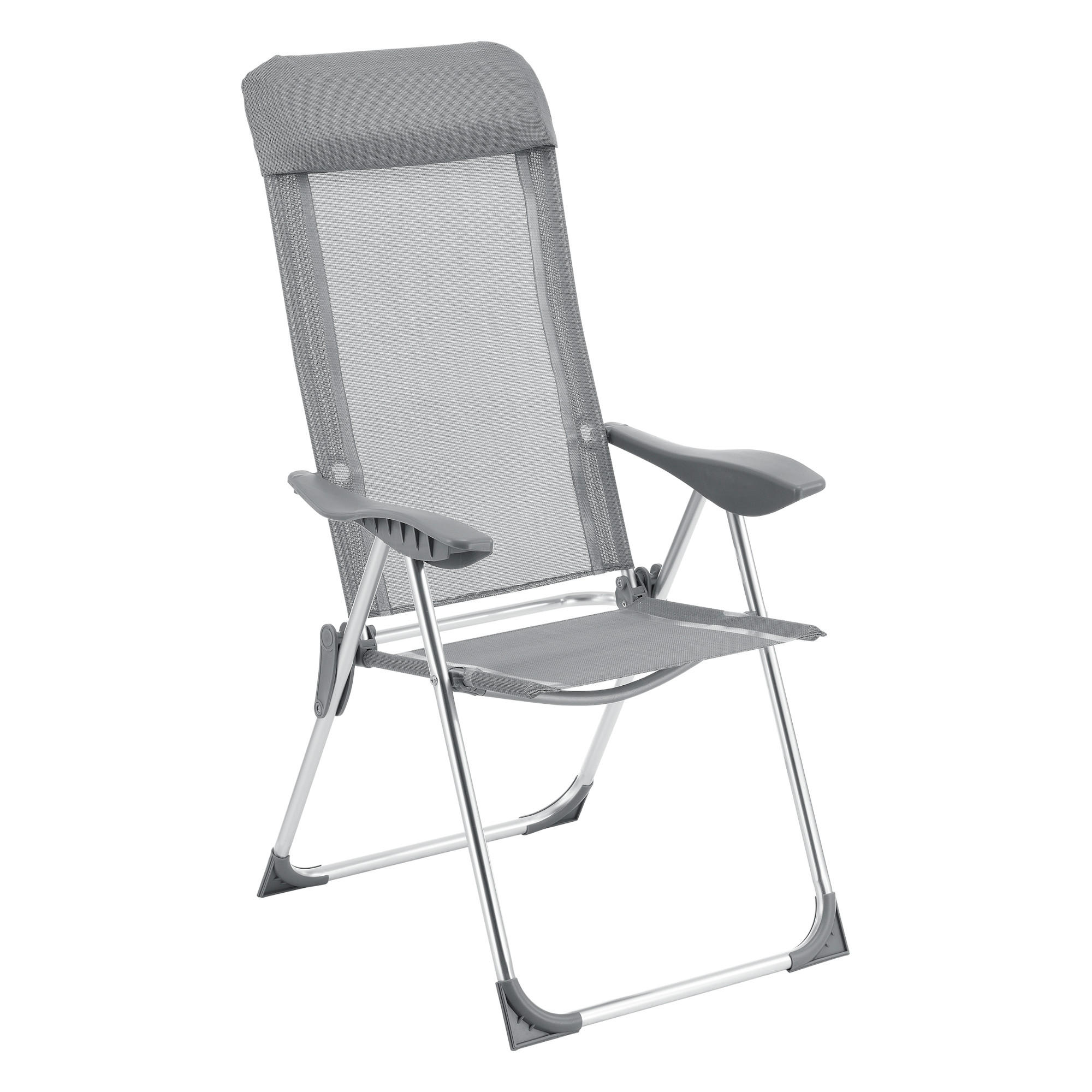 KLAPPSTUHL-SET 2 TLG. Errenteria - Hellgrau, Textil/Metall (57/109/67cm) - [en.casa]