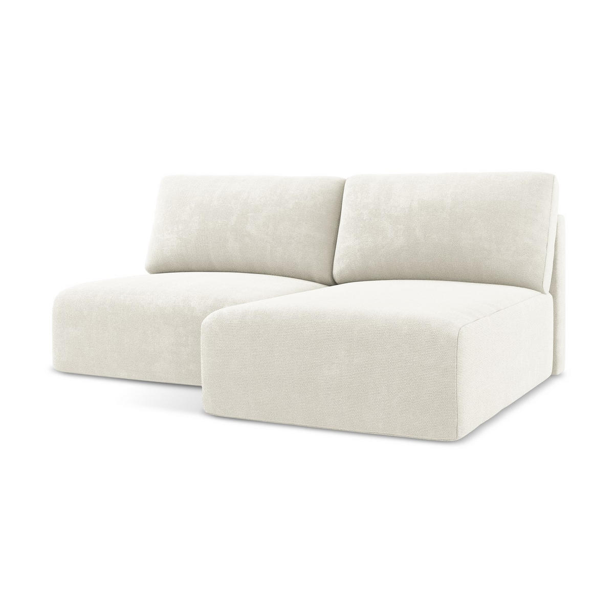 ECKSOFA mit Schlaffunktion rechts Chenille Stoff Weiß - Pink/Schwarz, Kunststoff/Textil (210/149cm) - LaMiaSofa