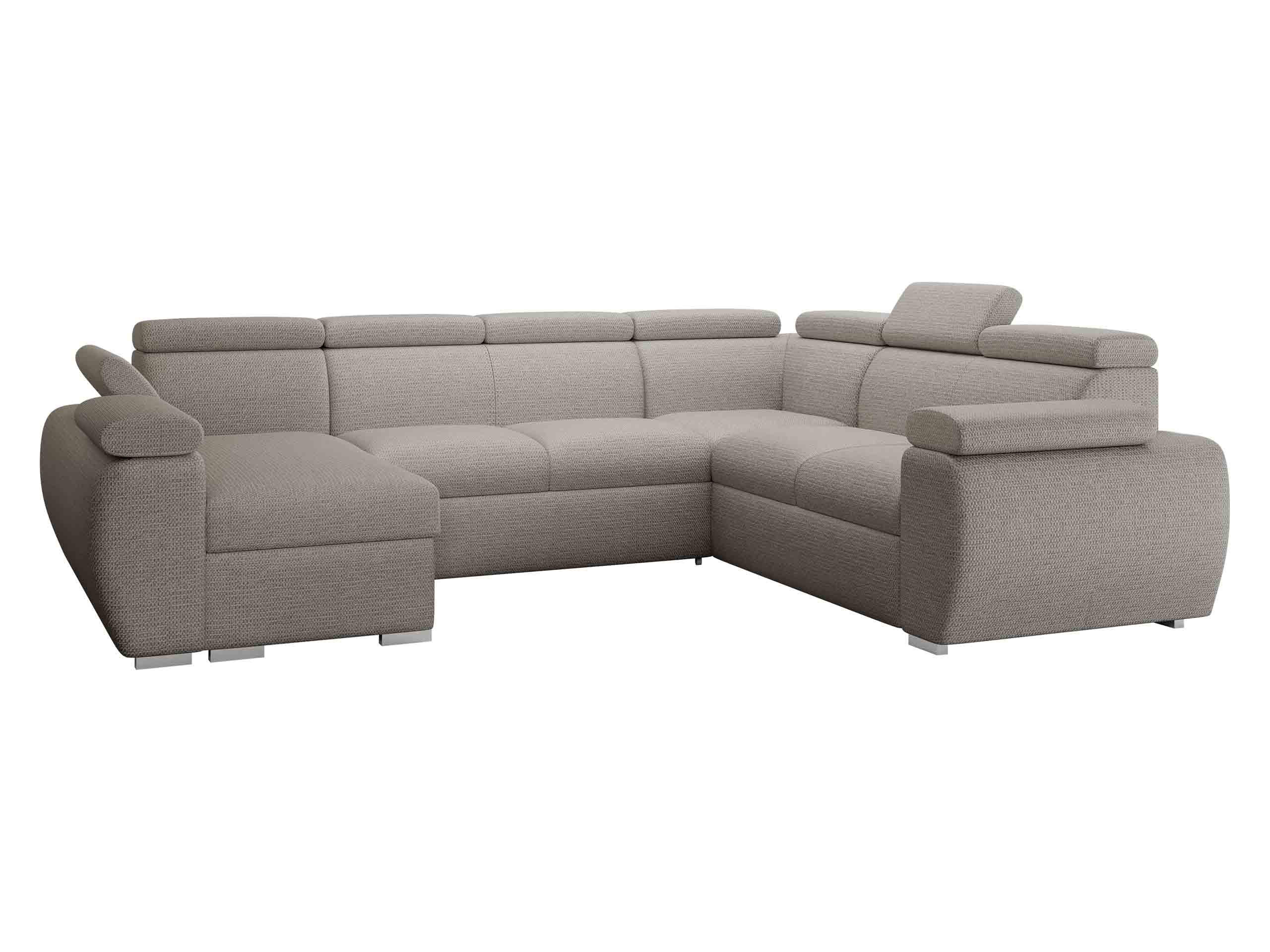 WOHNLANDSCHAFT Boston U, Seite: Links - LC+2P+R+2R - Chromfarben/Greige, Holz/Textil (325/98/260cm) - MIRJAN24