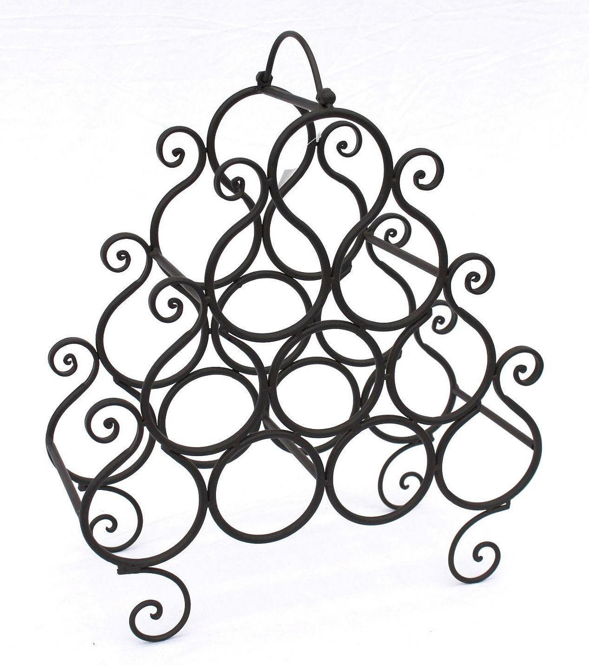 WEINREGAL für 10 Flaschen Metall Dunkelbraun 43/19/52 cm - Braun, Metall (43/52/19cm) - DanDiBo