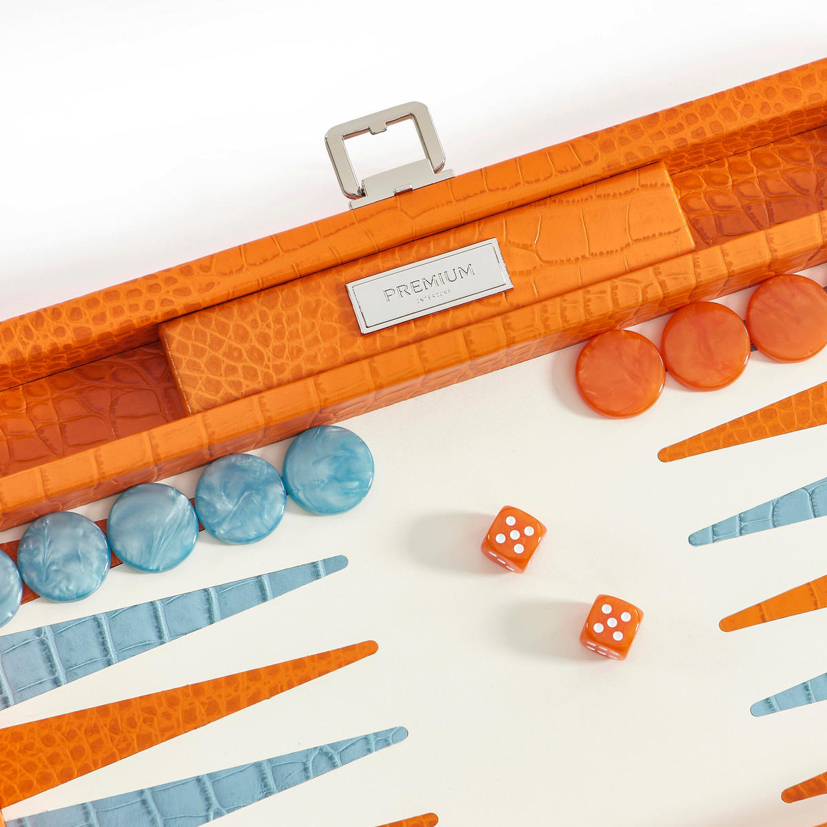 BACKGAMMON – Mittel BACKGAMMON Leder Sonnenorange 38cm - Orange, Leder (38/24cm) - Premium Interiors