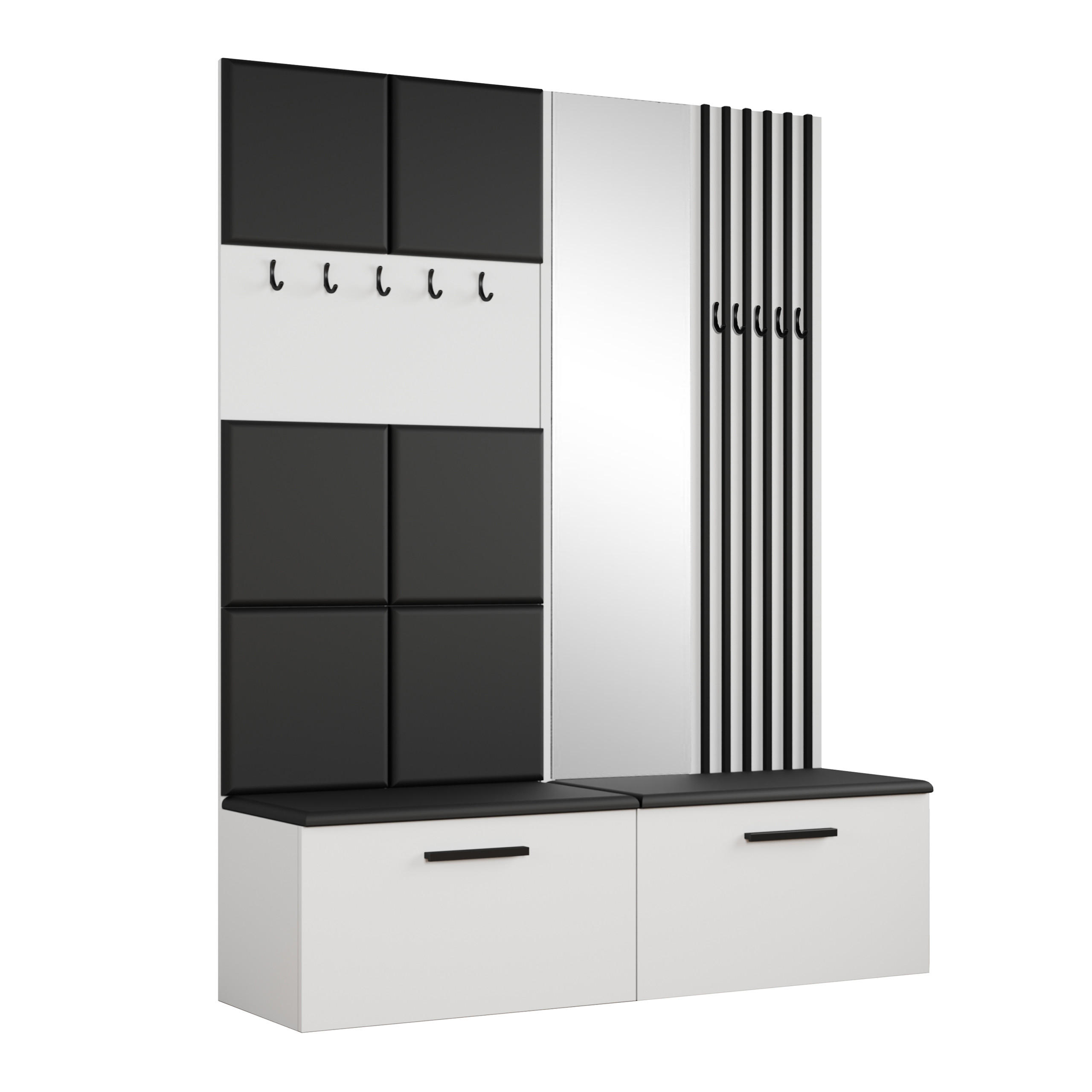 Masseno Garderobenschrank Weiß 161.2x204x40 cm