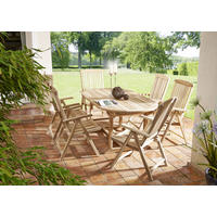 GARTENMÖBELSET 7TLG. ARUBA - Beige, Holz - SAM