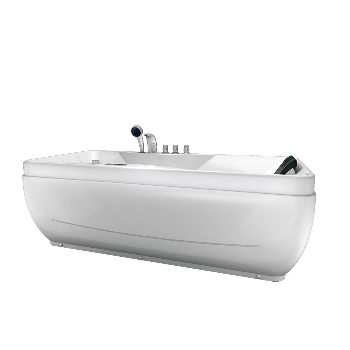 WHIRLPOOL Pool Badewanne Wanne W49H-TH-PR-SC 170x80cm - Weiß, Glas/Kunststoff (80/56/170cm) - AcquaVapore by Sandra Jentho