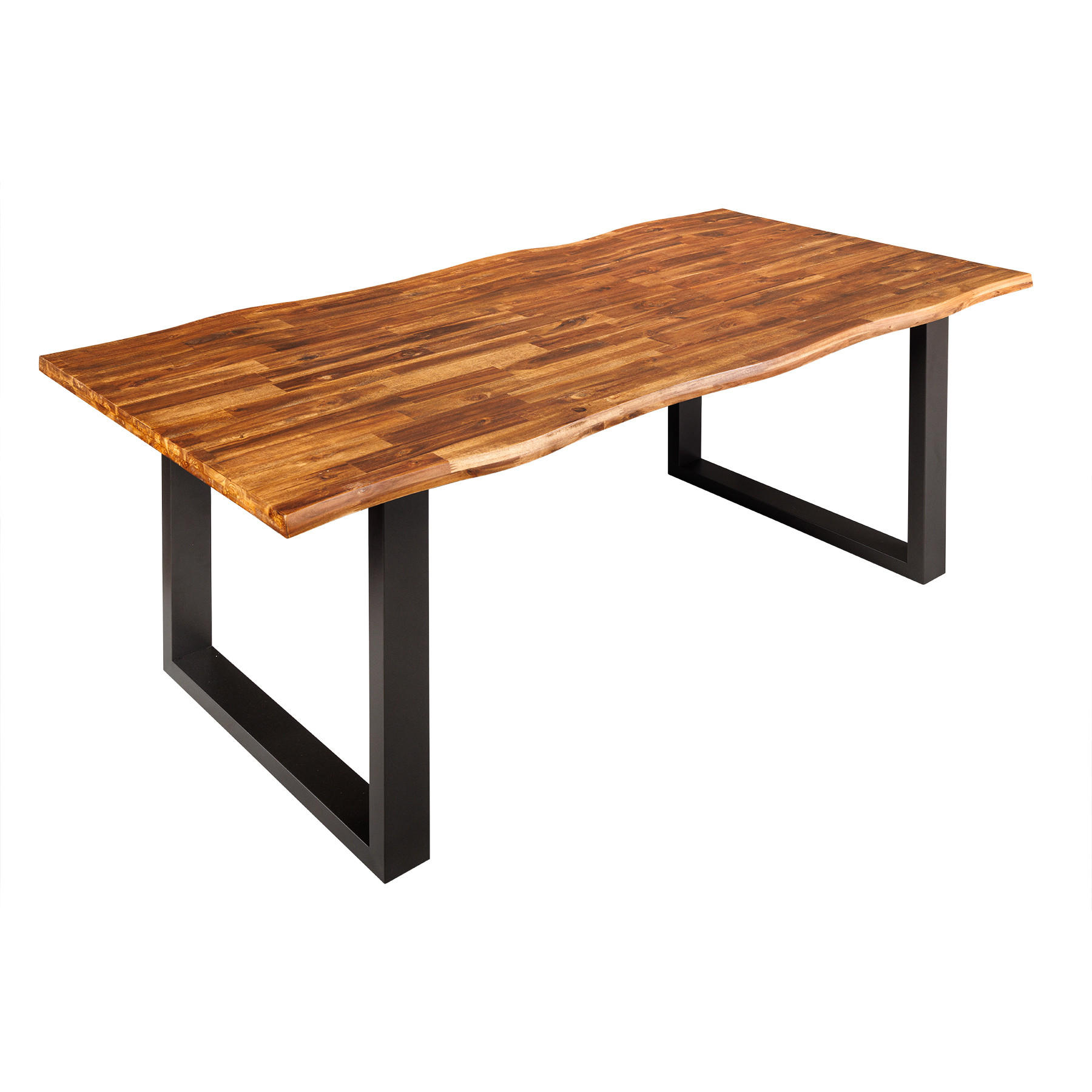 ESSTISCH GENESIS Akazie Braun 200cm - Schwarz/Braun, Holz/Metall (100/200/76cm) - riess-ambiente