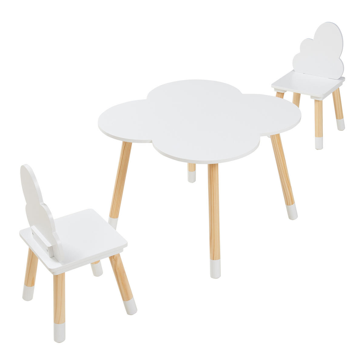 DĚTSKÁ SEDACÍ SOUPRAVA Epim - bílá, dřevo/kompozitní dřevo (60/44/60cm) - [en.casa]