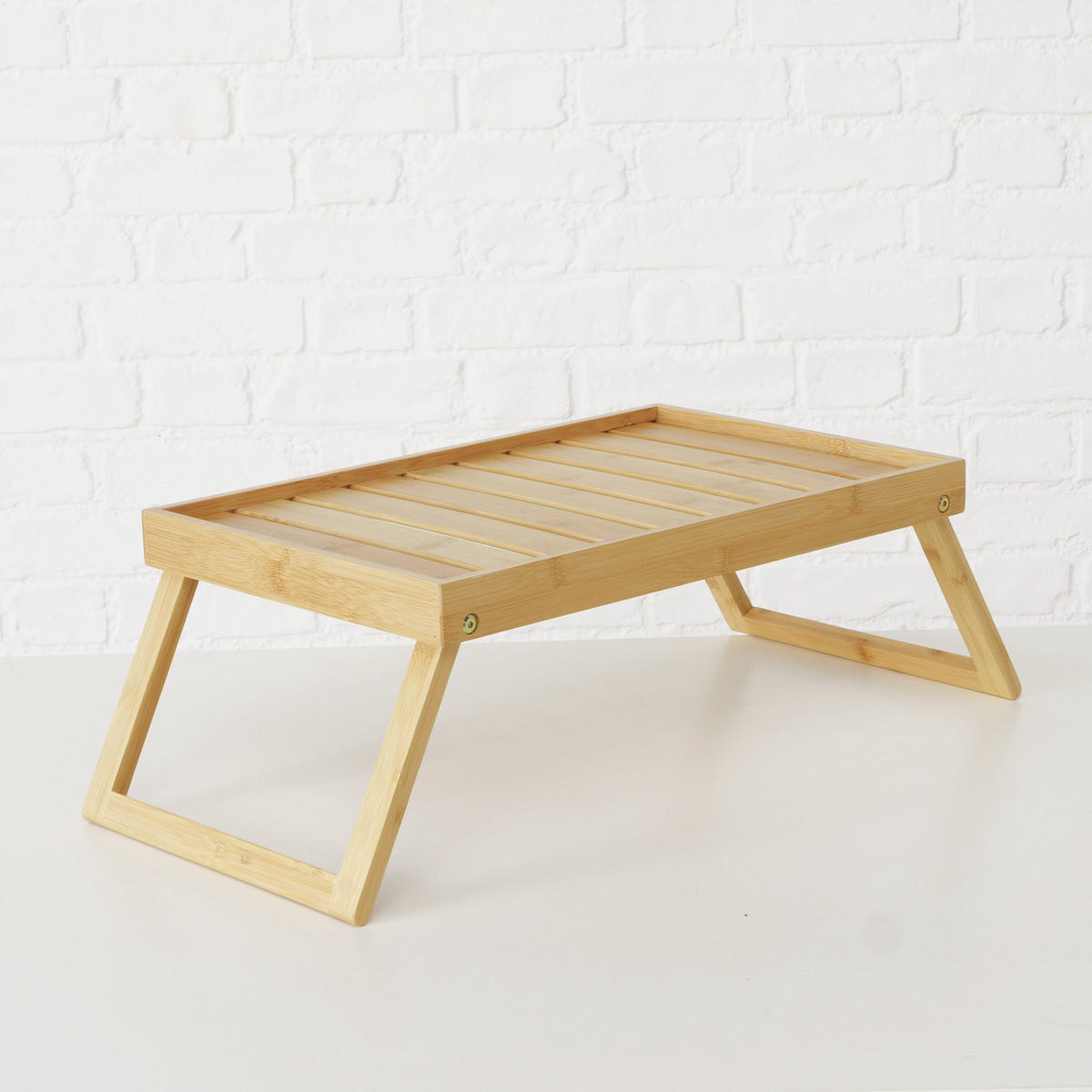 FRÜHSTÜCKSTABLETT mit Beinen Gobi Beige 66/31,5/20,5 cm - Beige, Naturmaterialen (31.5/20.5/66cm) - Boltze Home