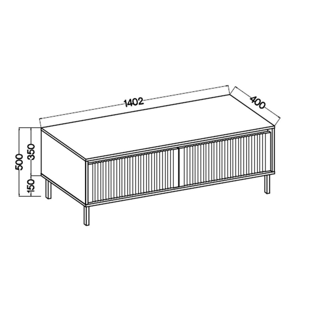 TV-MÖBEL Osaka Eichenholzoptik Evoke 140 cm - Eichefarben/Schwarz, Holzwerkstoff/Metall (140.2/50/40cm) - Selsey