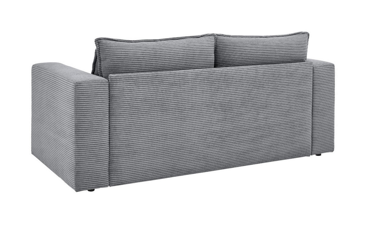 SOFA grau Cord, Couch 2-Sitzer 180 cm - Beige/Grau, Holz/Textil (180/83/91cm) - Furn.Design