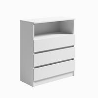 KOMMODE 76 cm breit mit 3 Schubladen & 1 offenes Fach in Weiß - Weiß, Holzwerkstoff (76/87/35cm) - Home Collective