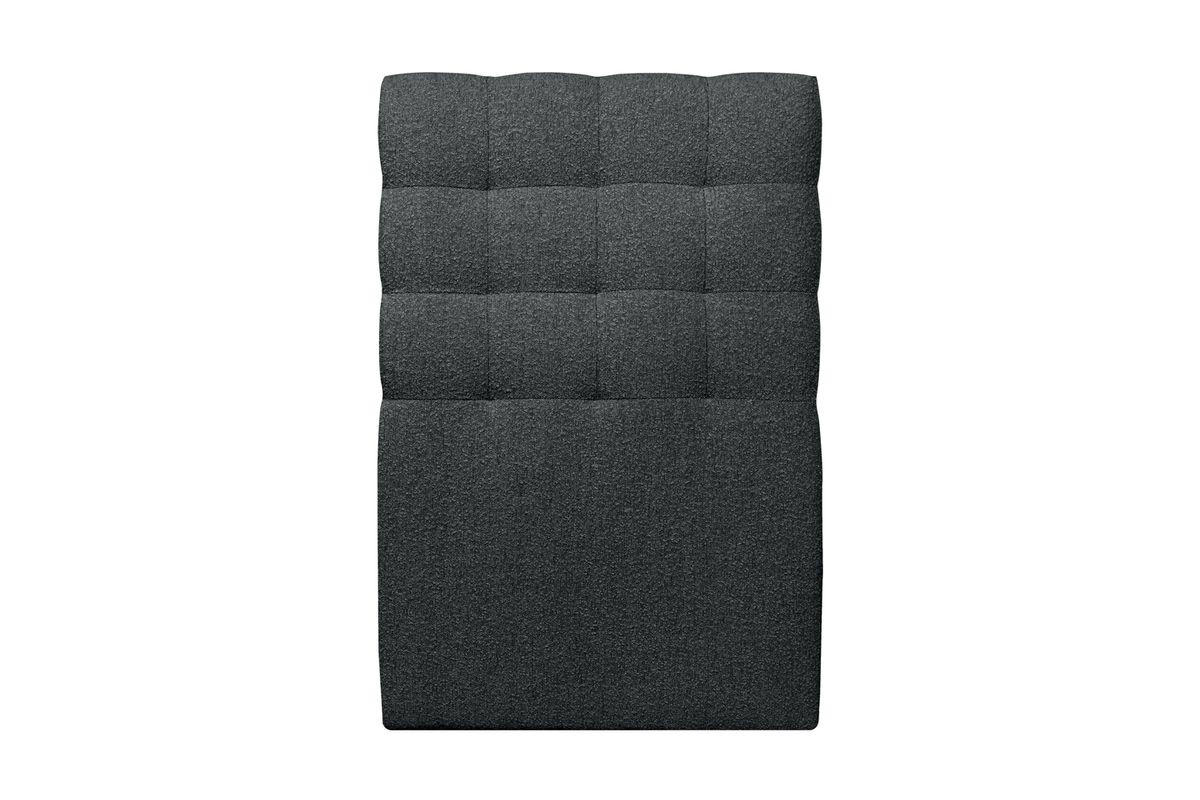 KOPFTEIL gepolstert - Gesteppt – schwarzer Bouclé-Stoff - 90 cm - Beige/Schwarz, Karton/Holz (90/120/10cm) - Sommeil de Plomb