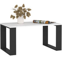 COUCHTISCH NOX, Weiß-Schwarz, 92x53x45 cm - Schwarz/Weiß, Holz (53/92/45cm) - Milordbikes