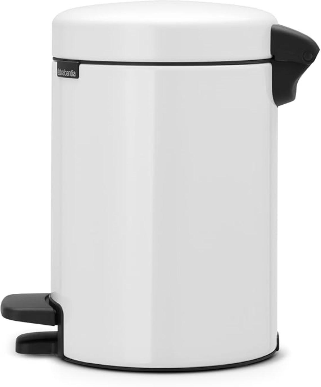 MÜLLEIMER klassisch Mit Soft Verschluss 3 Liter 26,4 x 16,8 x 23,5 cm Metall Weiß - Weiß, Metall (16.8/26.4/23.5cm) - PROREGAL