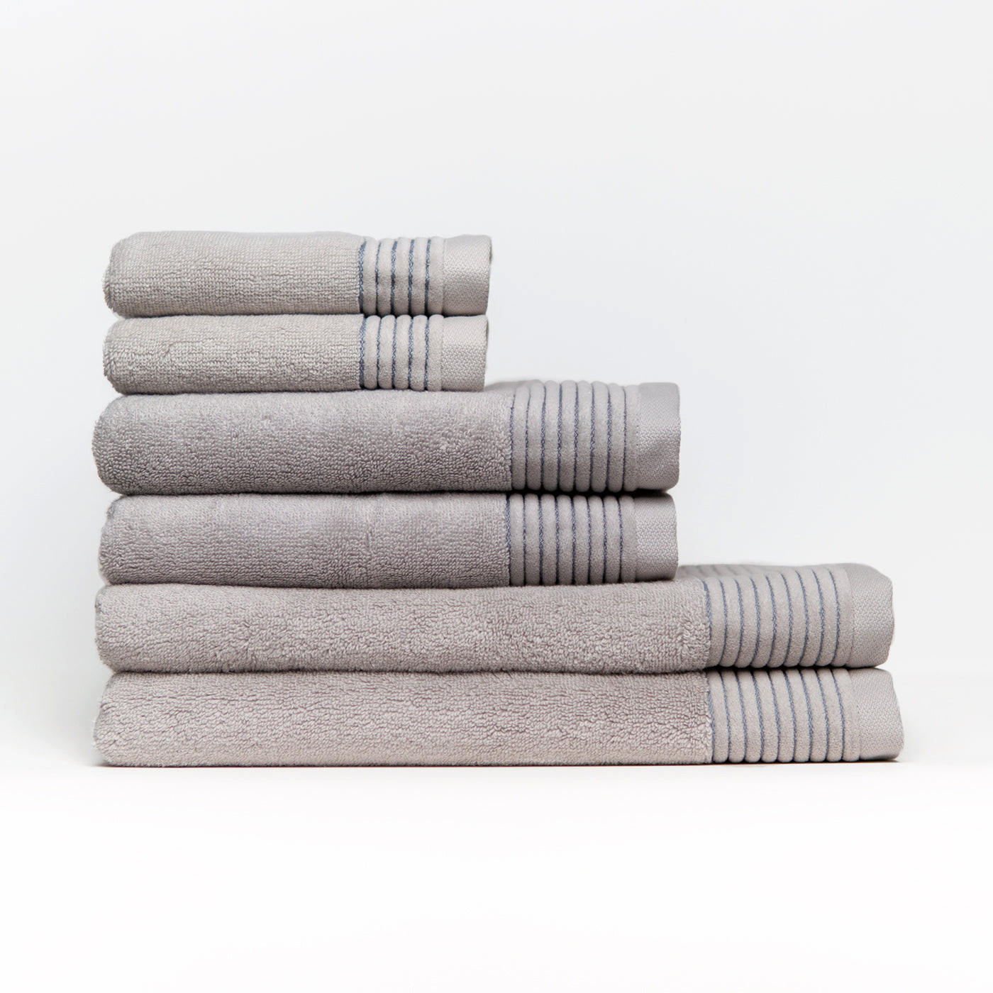 FROTTIERSET Silver Mist 6-teilig, Baumwolle - Hellgrau, Textil (70/140cm) - SOWL