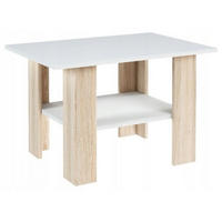 COUCHTISCH Ł1 Sonoma Eiche-Weiß 87/60/55 cm - Weiß/Sonoma Eiche, Holzwerkstoff (60/87/55cm) - Matkam Möbel