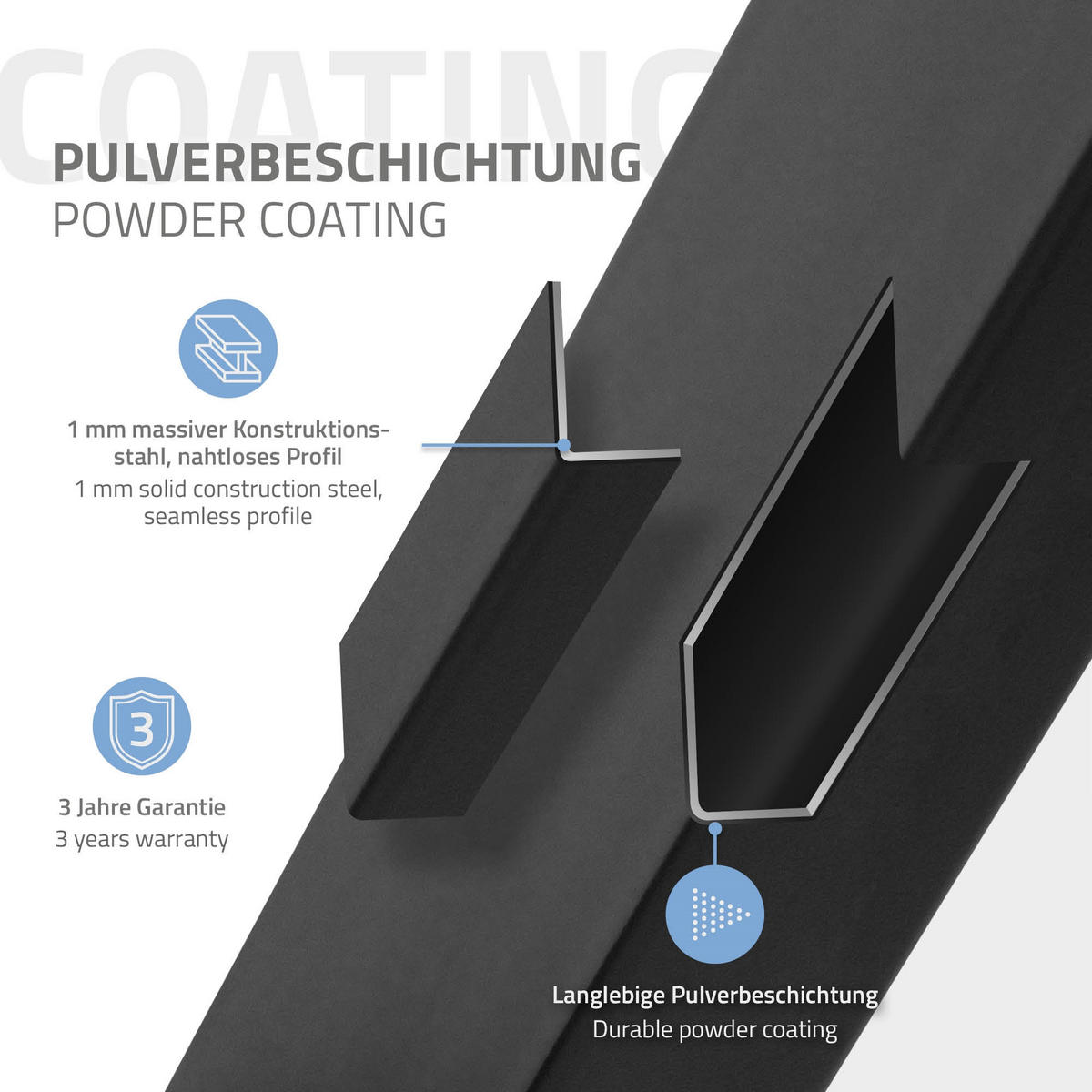 TISCHBEINE 2er Set 90 x 72 cm Schwarz - Schwarz, Metall (90/8/72cm) - ECD-Germany