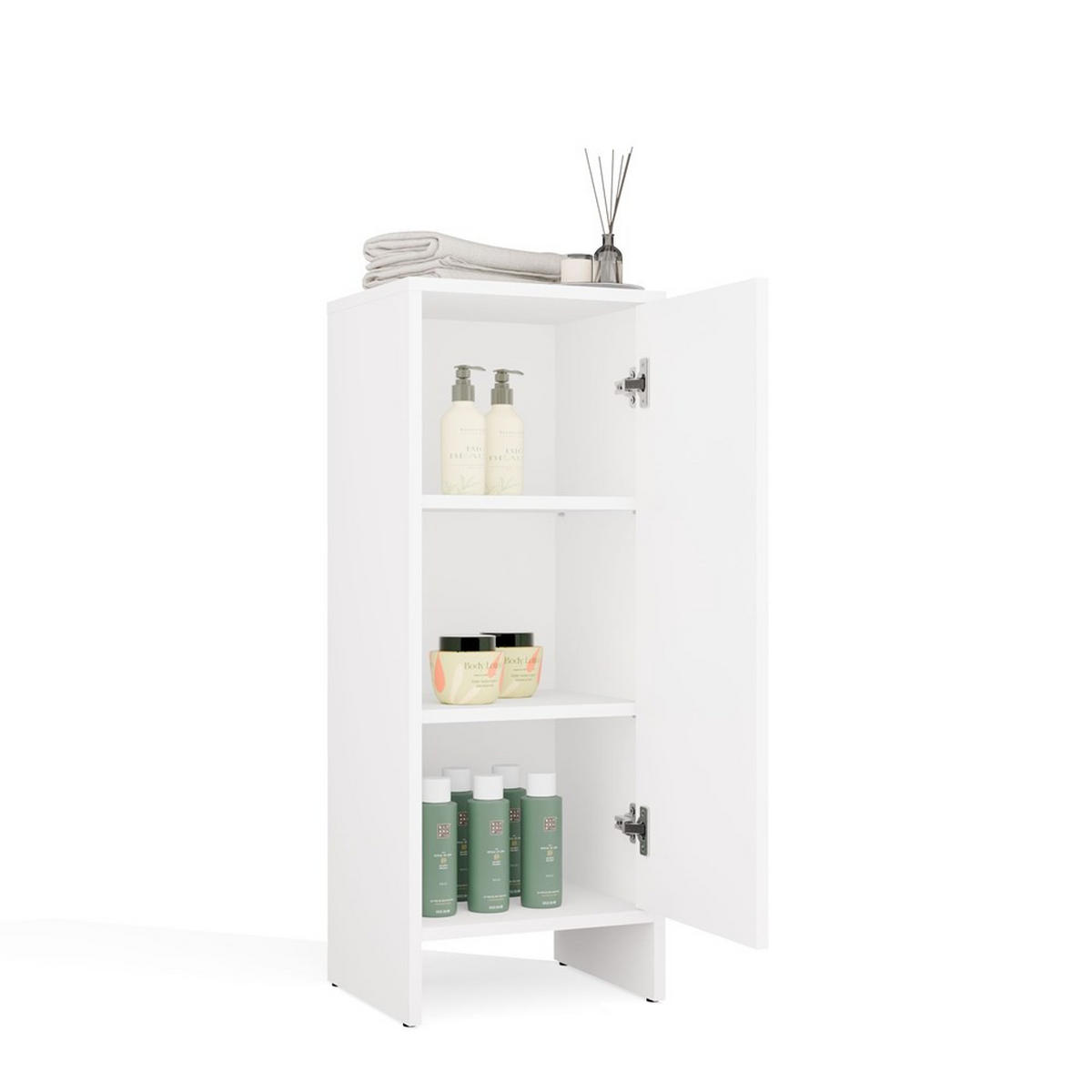 BADEZIMMERSCHRANK NINA 1D Weiß 35 x 90 x 30 cm - Weiß, Holzwerkstoff (35/90/30cm)