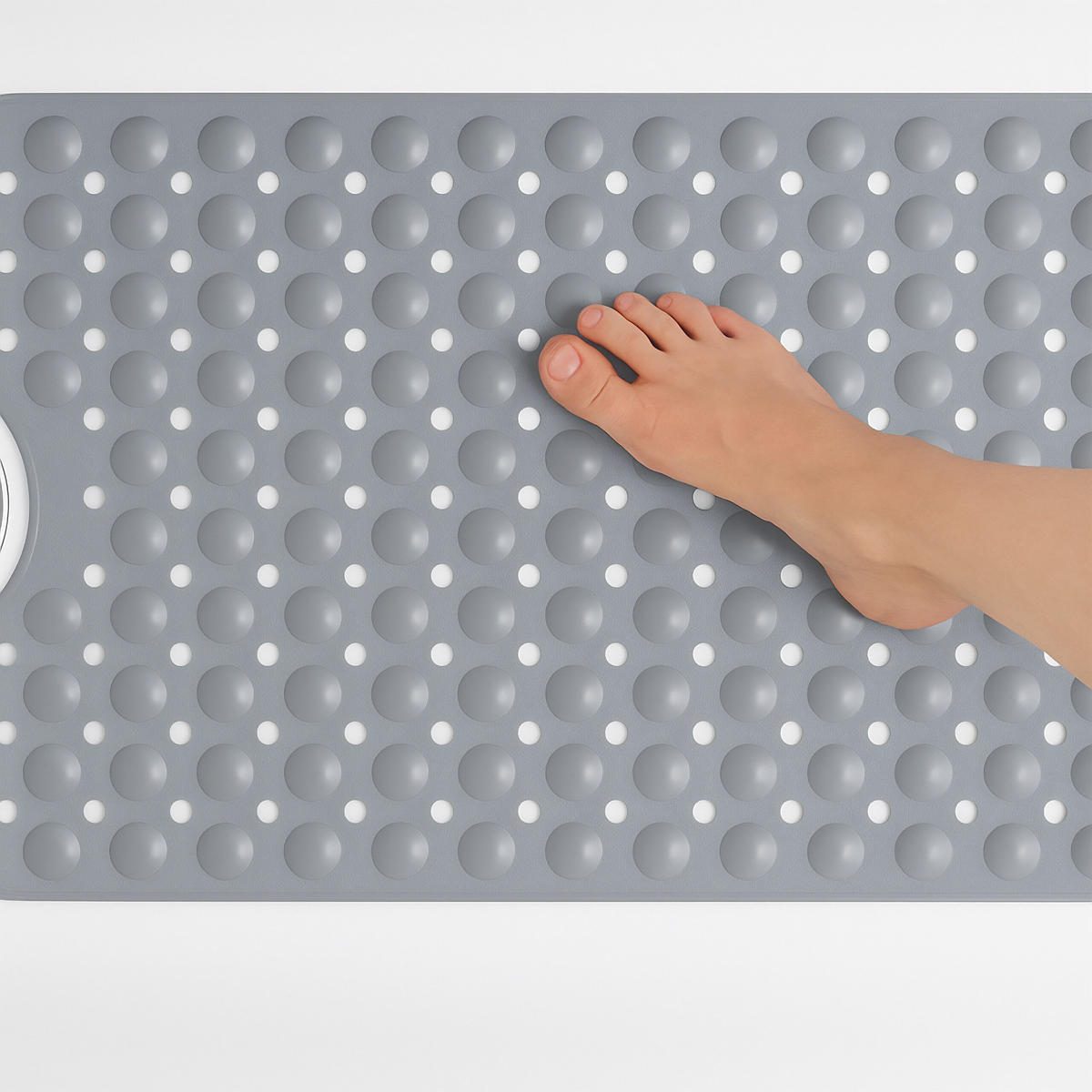 BADEWANNENMATTE - Grau, Kunststoff (97/39cm) - Relaxdays