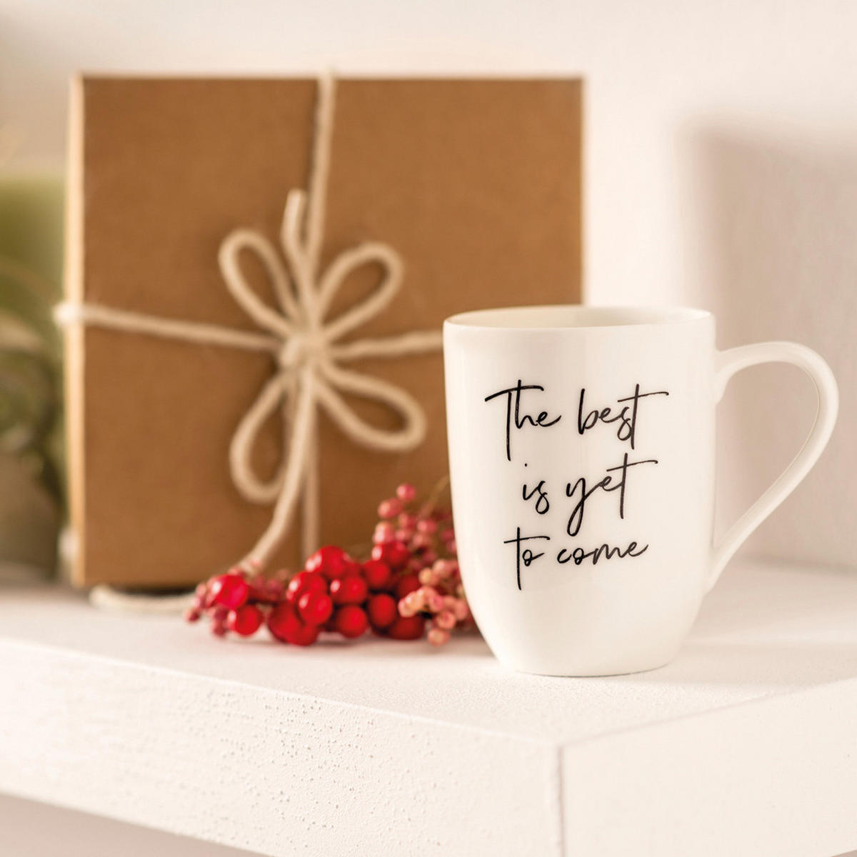 BECHER MIT HENKEL 'THE BEST IS YET TO COME' Statement weiß 290 ml 6er Set - Weiß, Keramik (0.29L) - Villeroy & Boch