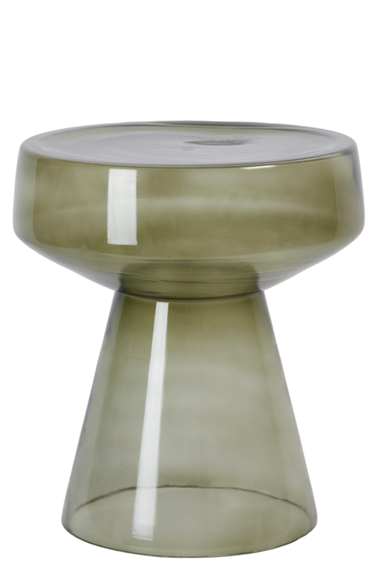 BEISTELLTISCH Dakwa Grün Ø37/44 cm - Dunkelgrün, Glas (37/37/44cm) - Light & Living