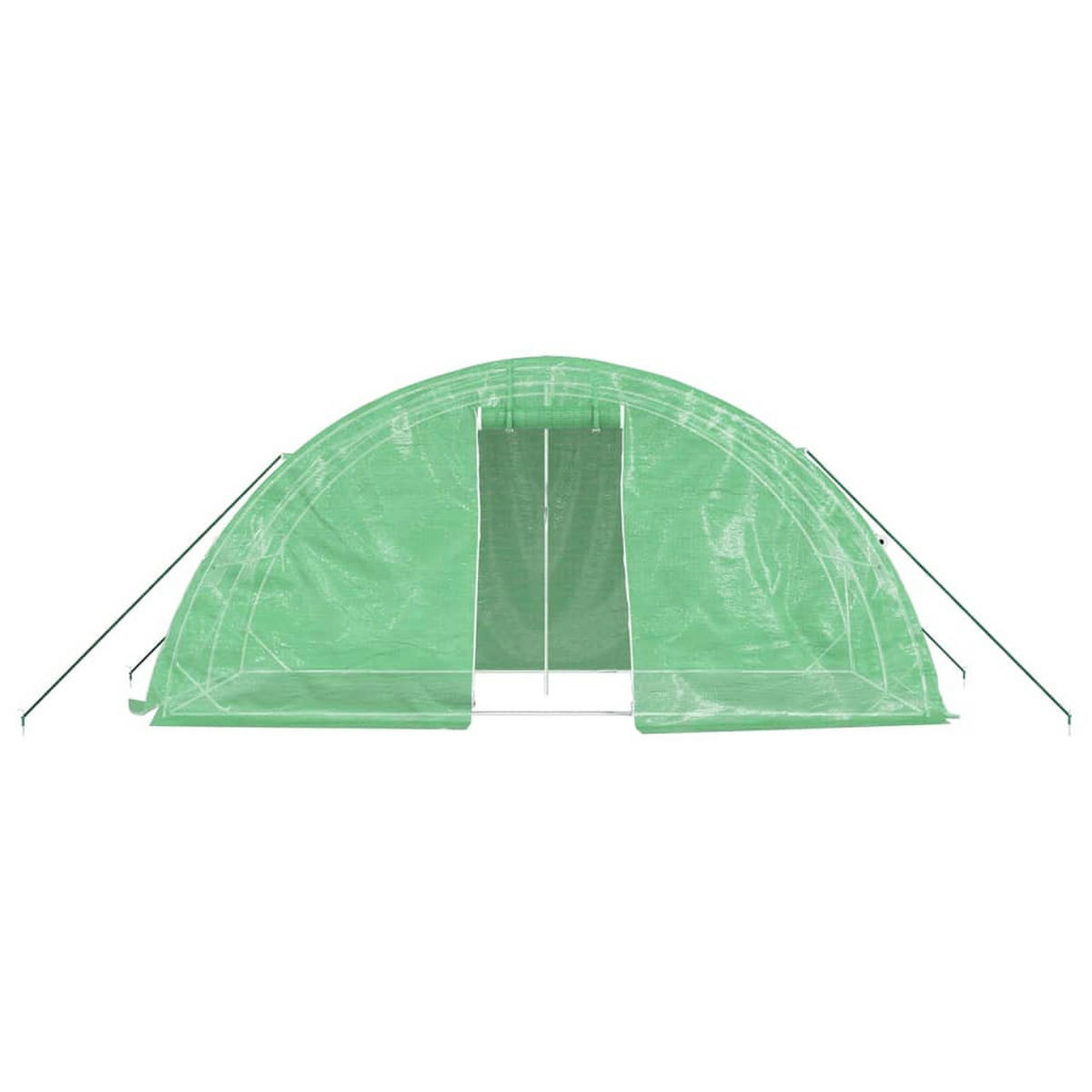 GEWÄCHSHAUS mit Stahlrahmen Grün 10 m² 5x2x2,3 m - Grün, Kunststoff (5/2.3/500cm)