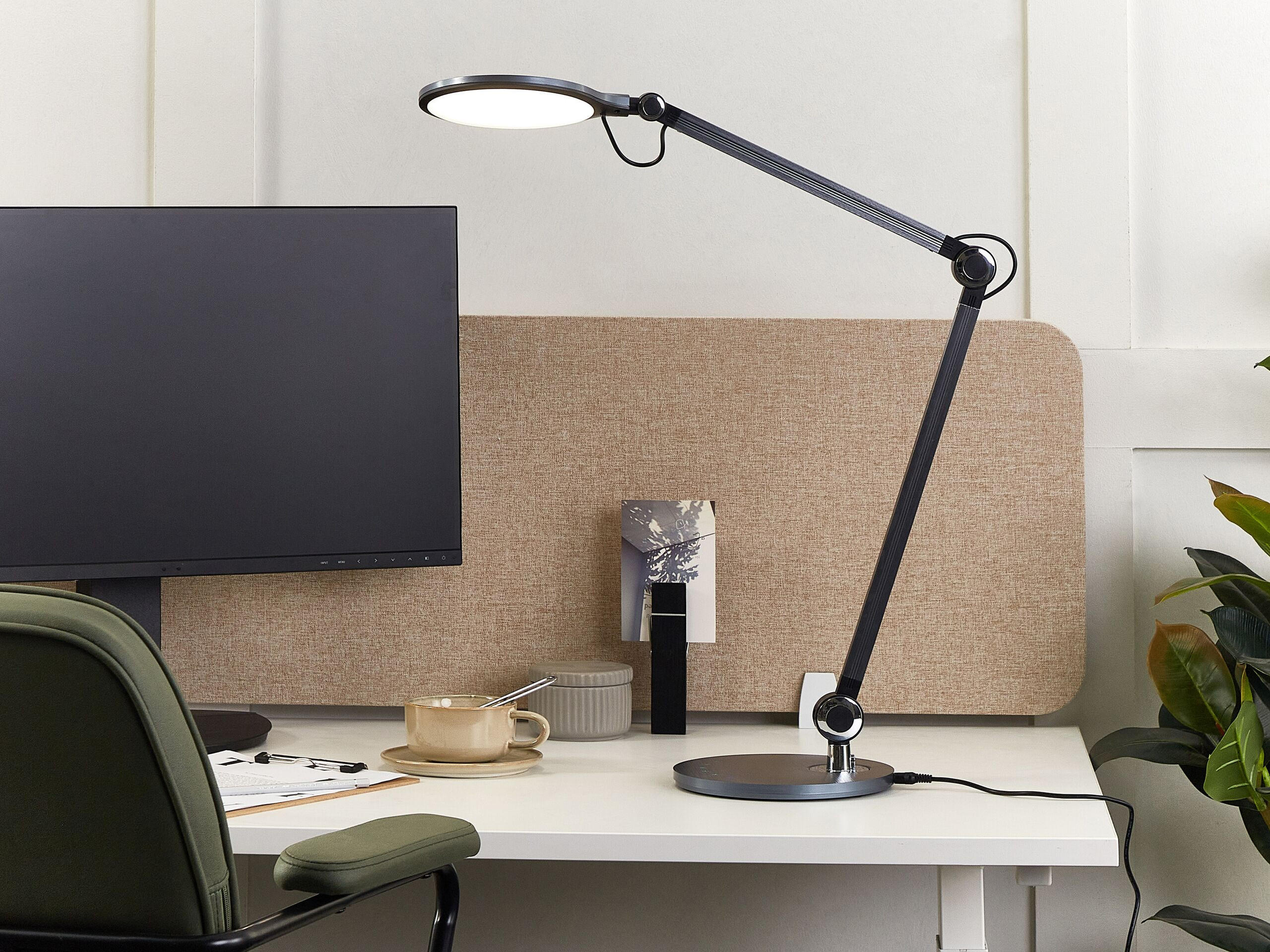 SCHREIBTISCHLAMPE Eridanus 20/50/34 cm - Schwarz, Metall (20/50/34cm) - Beliani