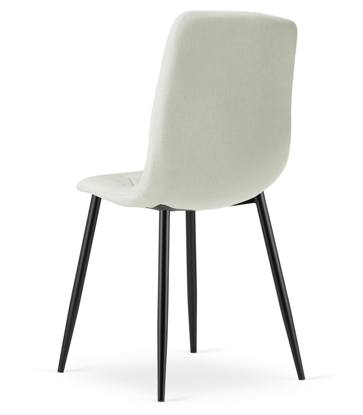 ESSZIMMERSTUHL 4-er Set TYRA beiger Sitz, schwarze Beine - Beige/Schwarz, Textil (44.5/87/54.5cm) - Valora